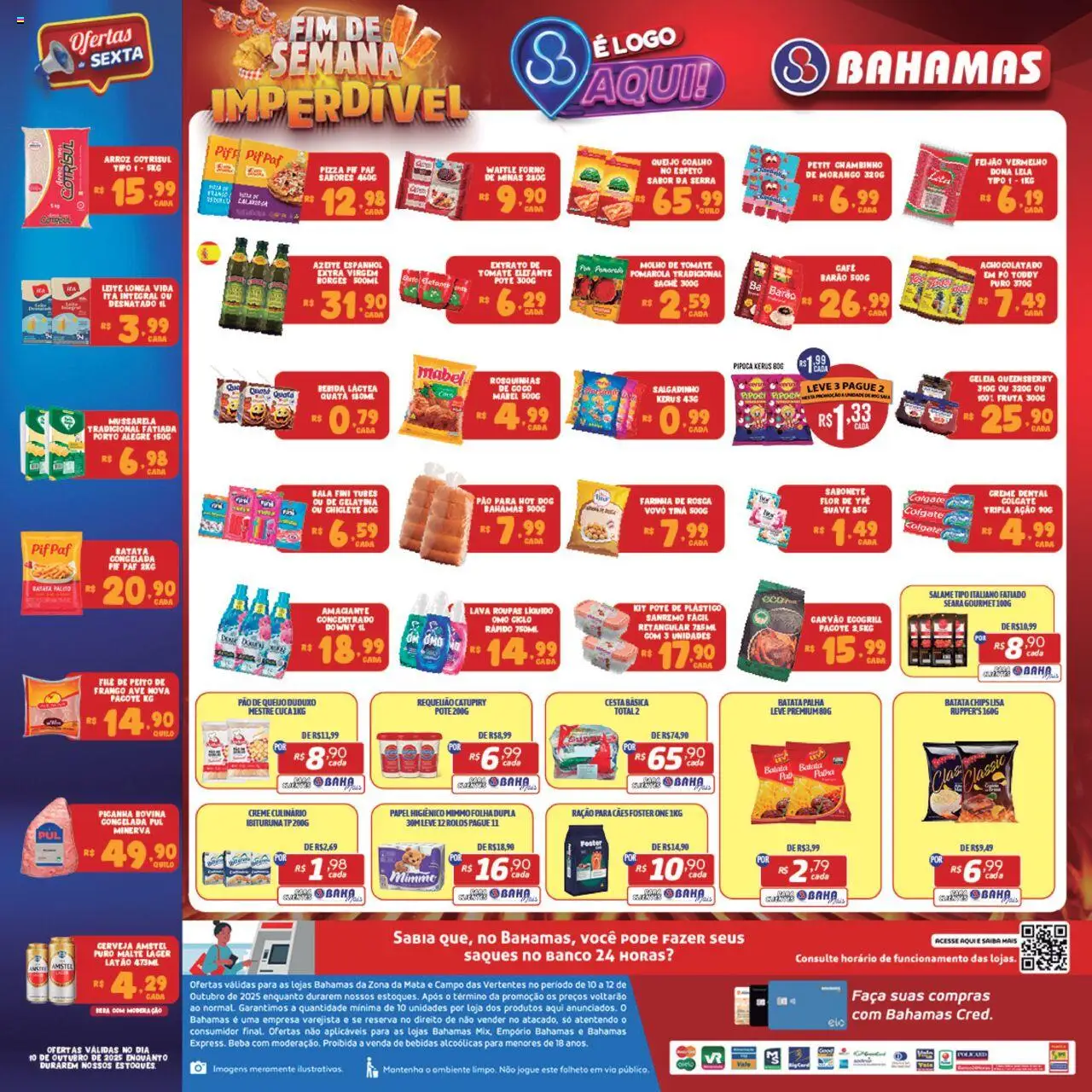 Bahamas Supermercados Folheto - válido de 10.10.2025 | Página: 2 | Produtos: Cerveja, Arroz, Catupiry, Amaciante