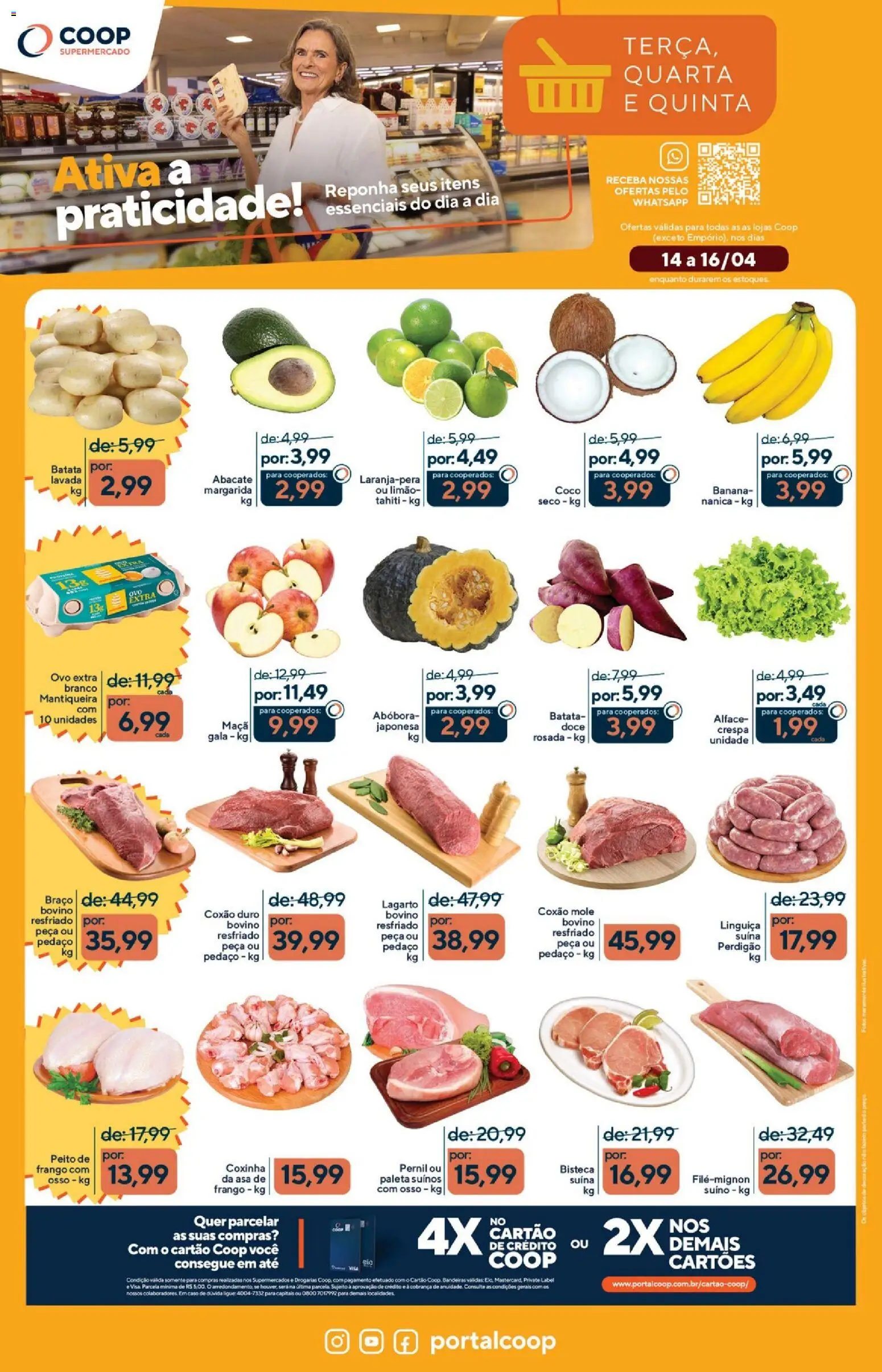 Coop Folheto - válido de 14.04.2026 | Página: 1 | Produtos: Abóbora, Asa de frango, Pernil, Batata