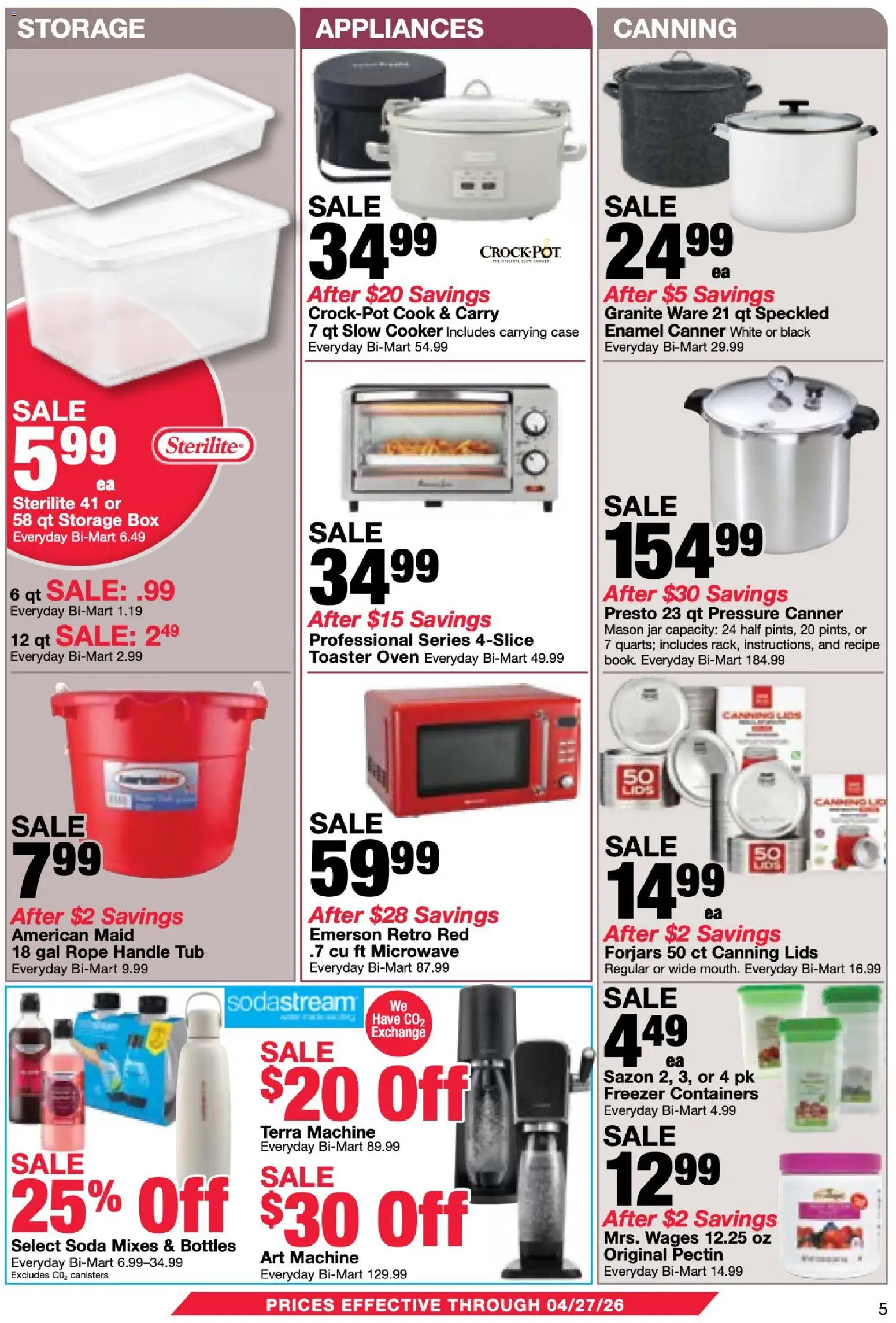 Bi-Mart Membership Savings Book - valid from 14.04.2026 | Page: 5 | Products: Toaster, Box, Microwave, Case