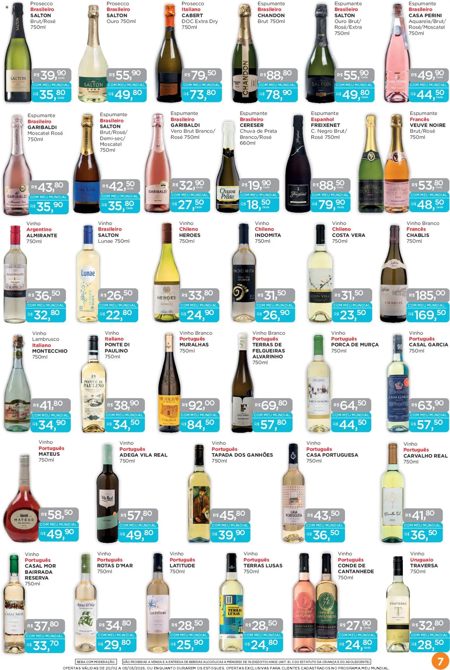 Mundial Folheto - válido de 20.02.2026 | Página: 7 | Produtos: Espumante, Vinho