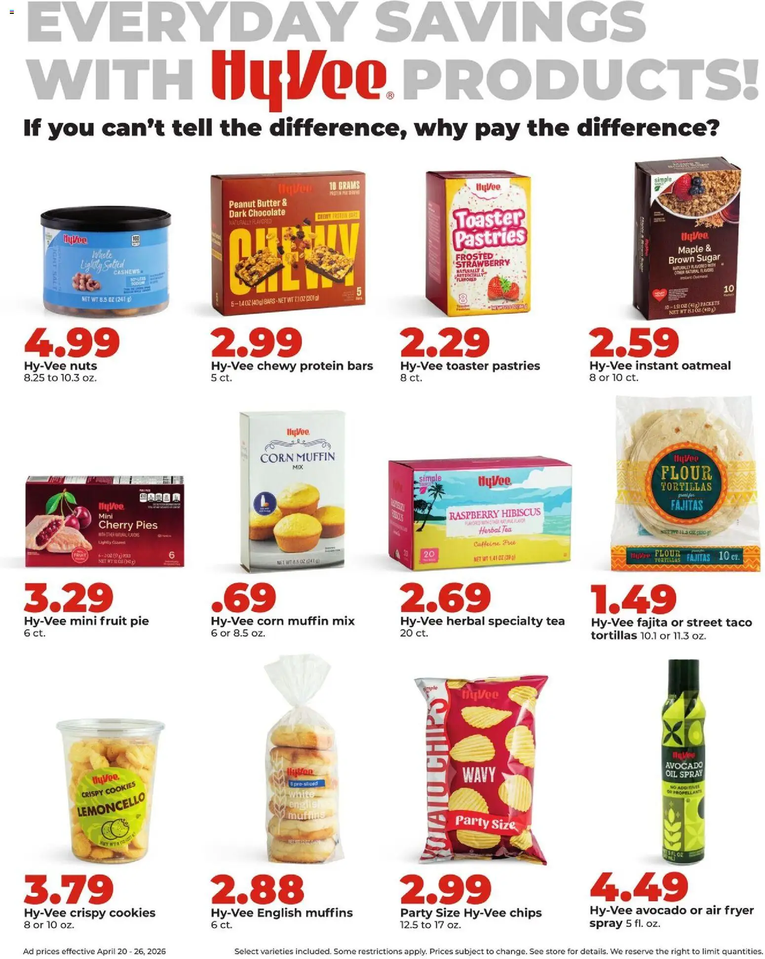 HyVee Weekly Ad - valid from 20.04.2026 | Page: 19 | Products: Fryer, Corn, Chips, Sugar