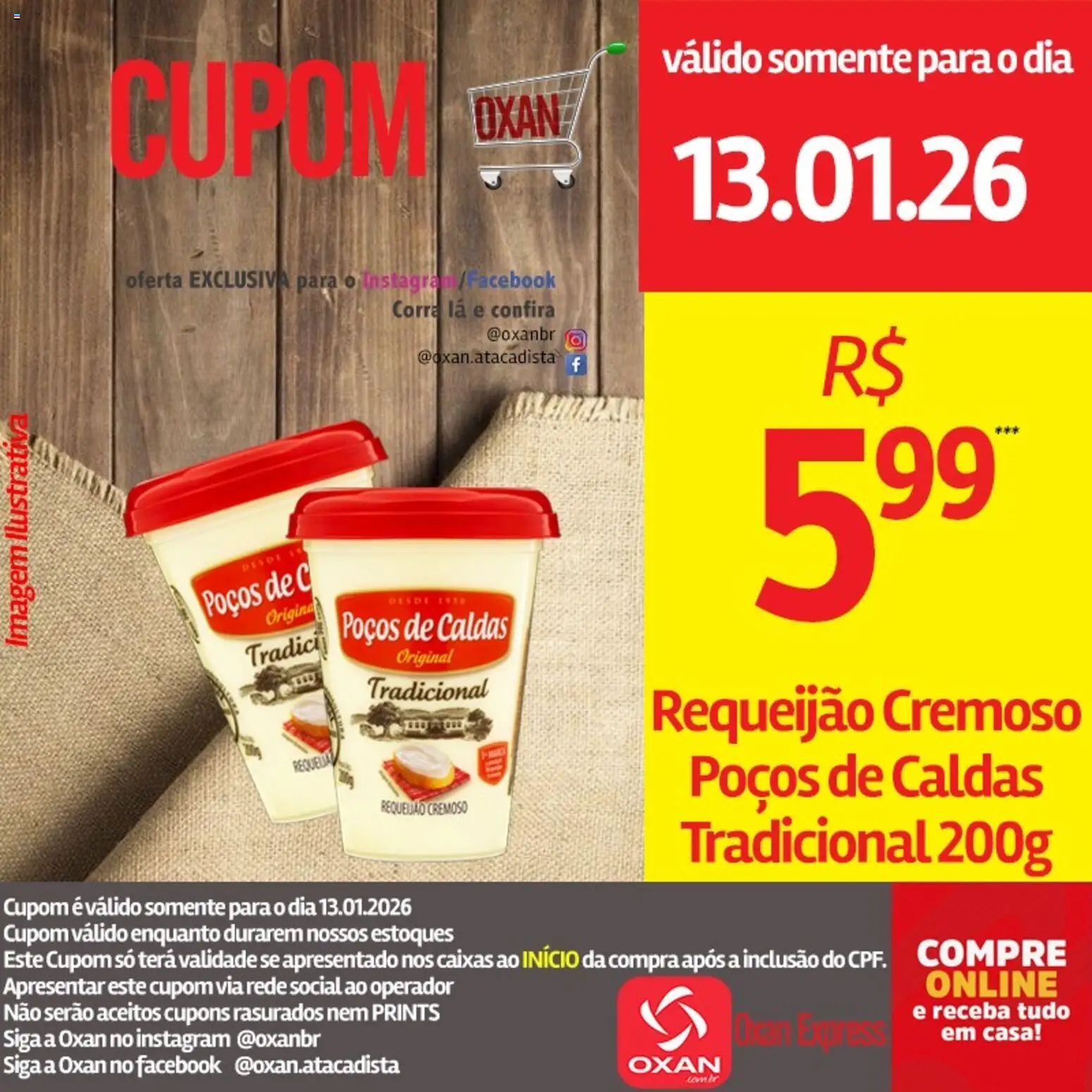 Oxan Atacadista Folheto - válido de 13.01.2026 | Página: 12 | Produtos: Requeijão