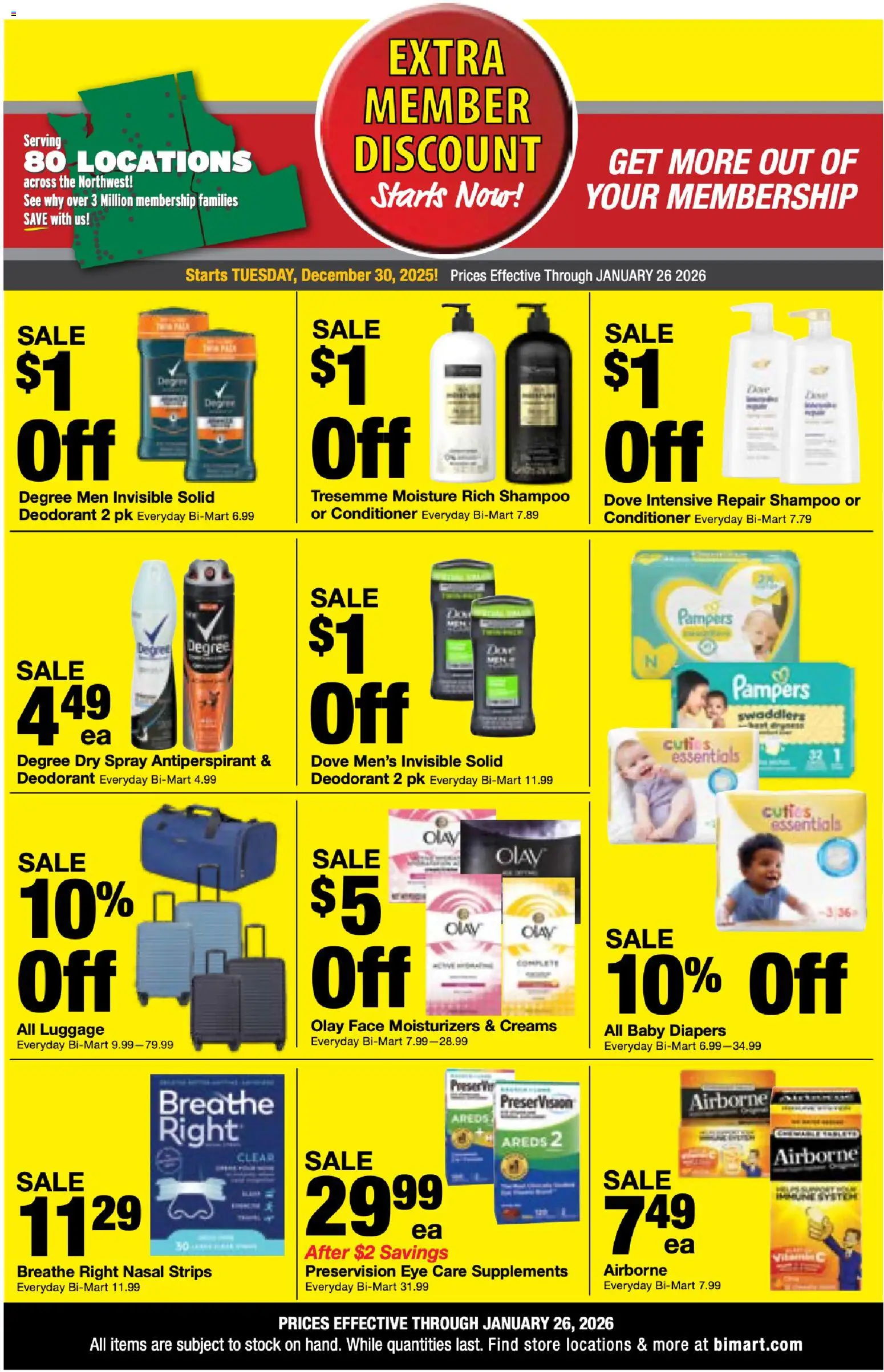 Bi-Mart Extra Savings - valid from 30.12.2025 | Page: 9 | Products: Vitamin, Shampoo, Deodorant, Antiperspirant