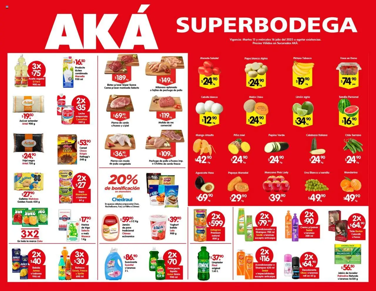 Nuevas ofertas de Arteli válidas en toda la República Mexicana desde el 15.07.2025. ¡Encuentra las mejores ofertas en Arteli - Prensa Super Bodega! | Página: 1 | Productos: Papa, Azúcar, Sandía, Manzana