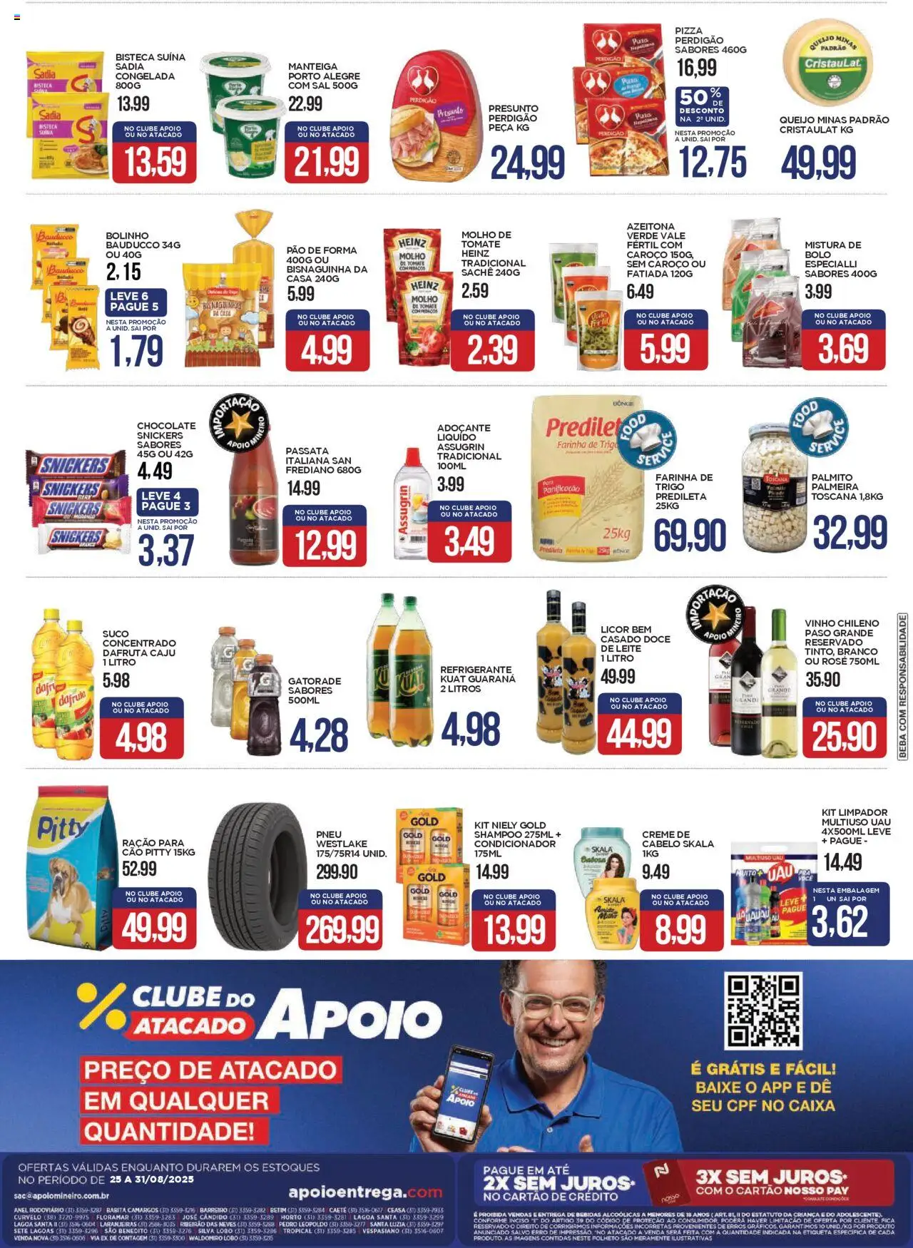 Apoio Mineiro Folheto - válido de 25.08.2025 | Página: 2 | Produtos: Molho de tomate, Adoçante, Caixa, Pizza