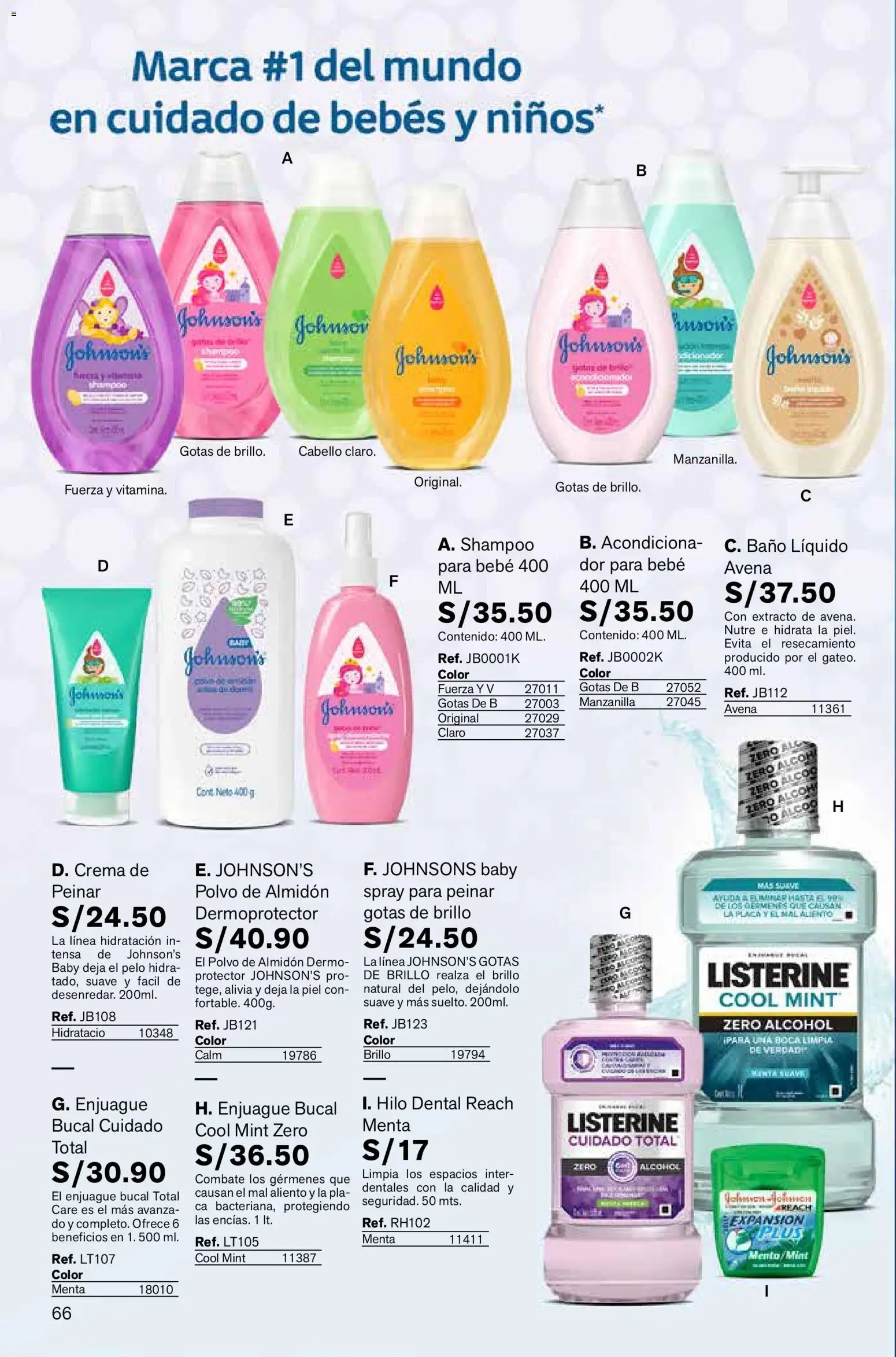 Catálogo Leonisa válido desde 06.03.2026 | Página: 66 | Productos: Shampoo, Enjuague bucal, Crema, Polvo