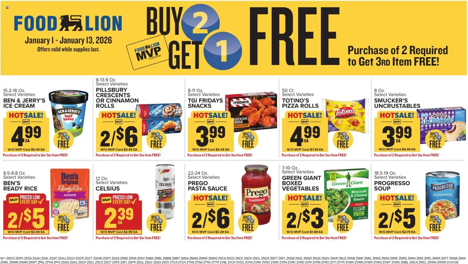 Food Lion Weekly Ad - valid from 01.01.2026 | Page: 16 | Products: Pasta, Ice cream, Vegetables, Sauce