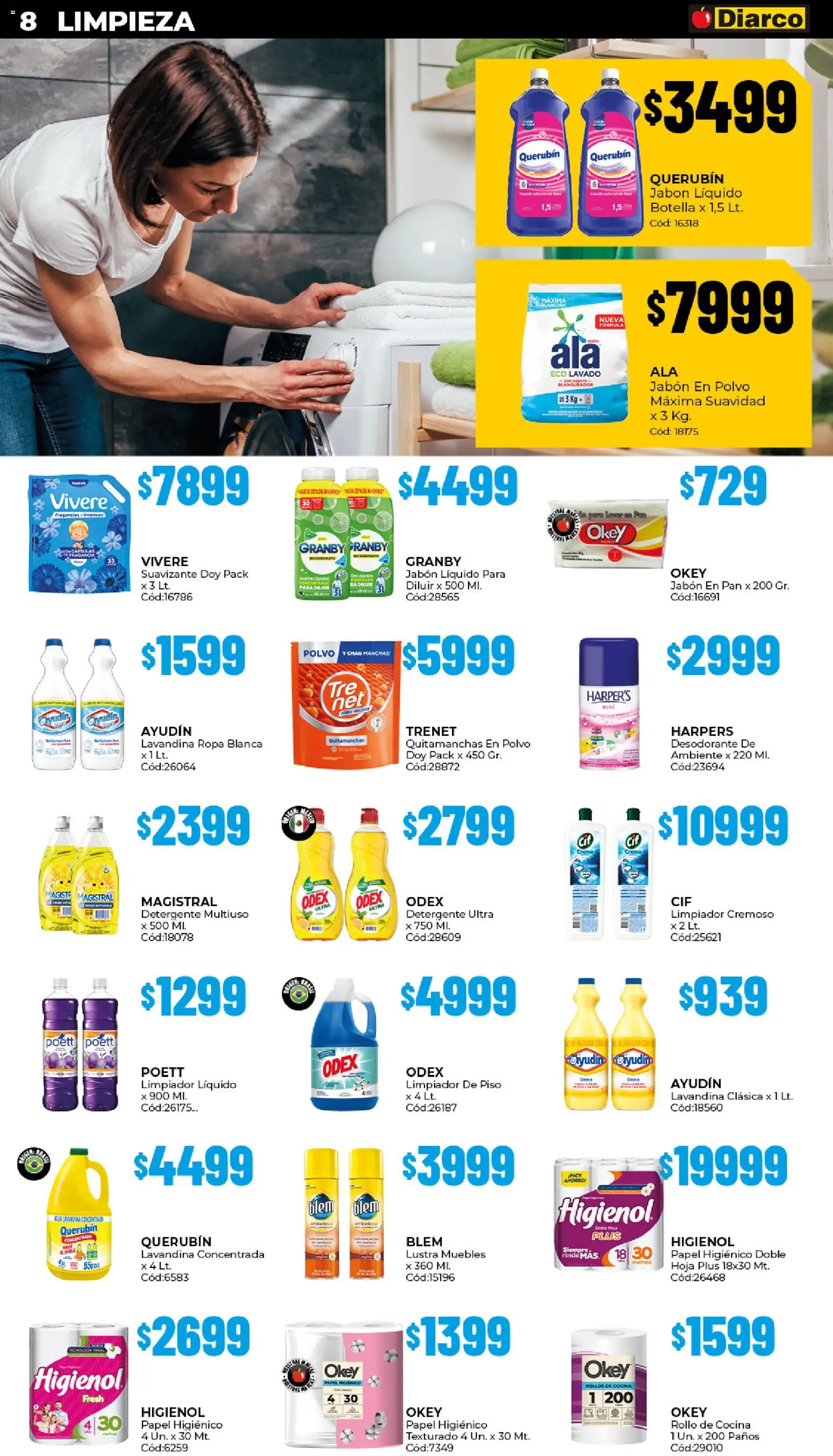 Diarco - Ofertas Tdf │ válido desde el 19.01.2026 | Página: 8 | Productos: Jabón, Desodorante, Pan, Limpiador
