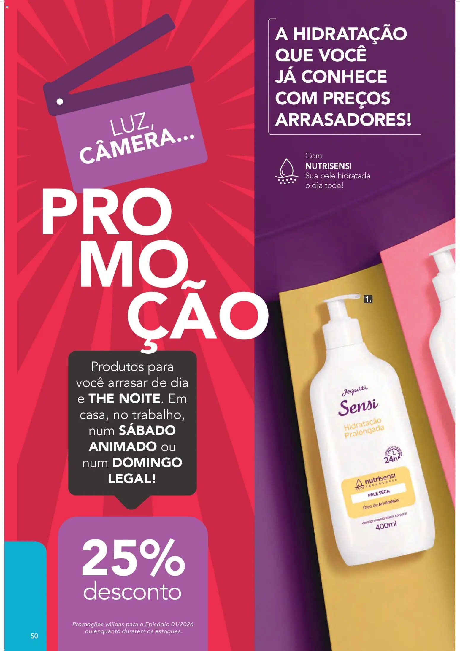 Jequiti Folheto - válido de 29.12.2025 | Página: 50 | Produtos: Hidratante corporal, Desodorante, Óleo, Amêndoas