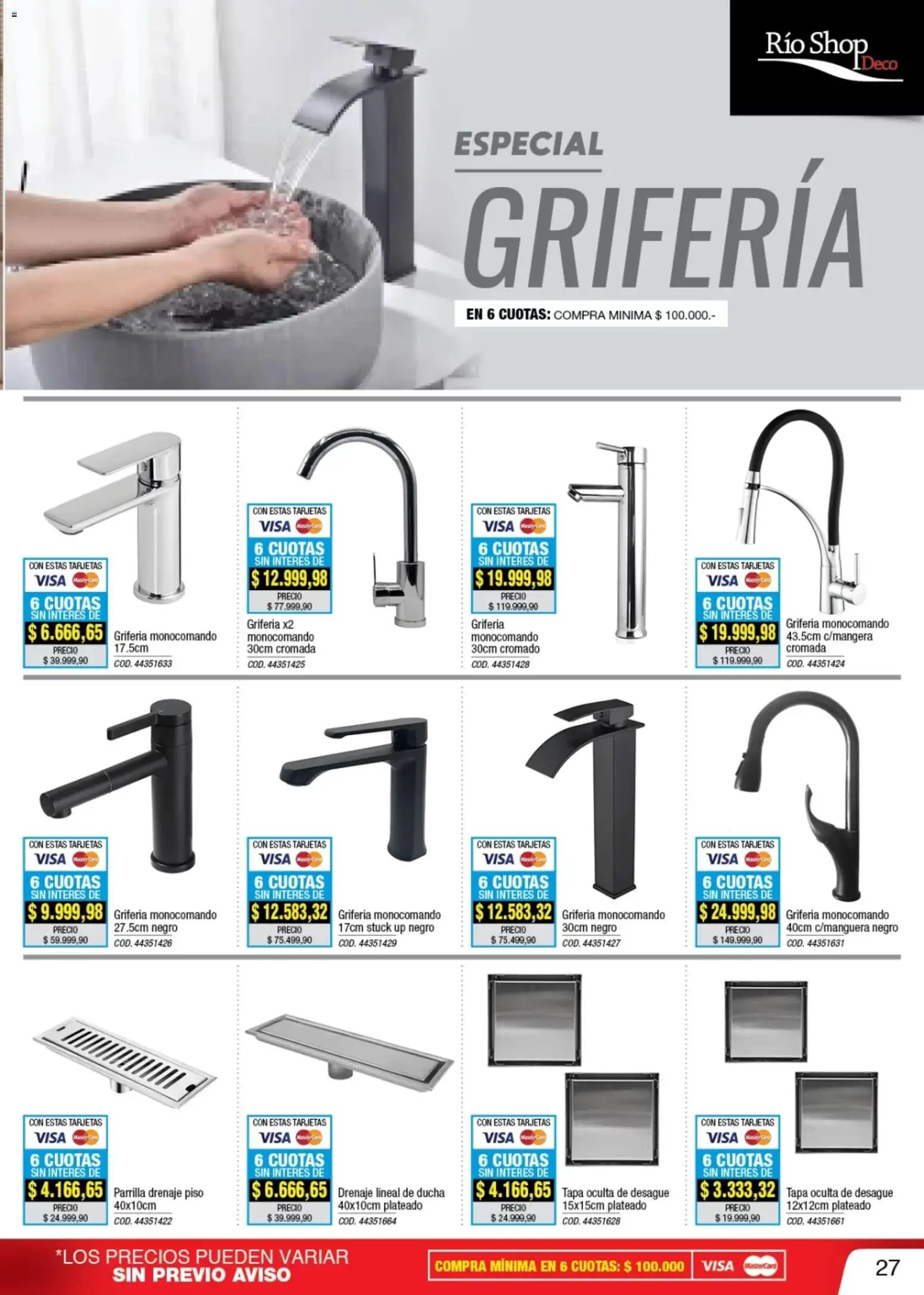 Río Shop Deco catálogo │ válido desde el 01.01.2026 | Página: 27 | Productos: Parrilla, Ducha