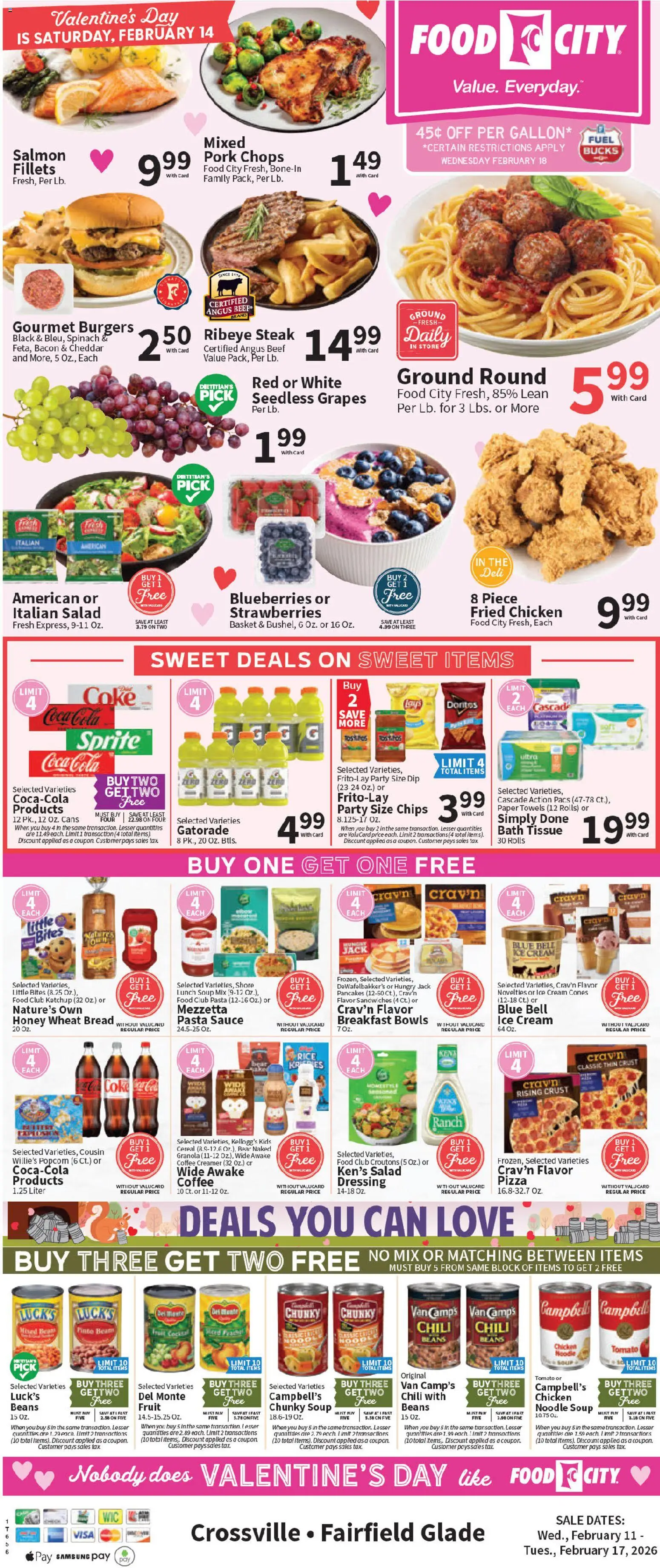 Food City Weekly Ad - valid from 11.02.2026 | Page: 3 | Products: Pizza, Ketchup, Cream, Ice cream