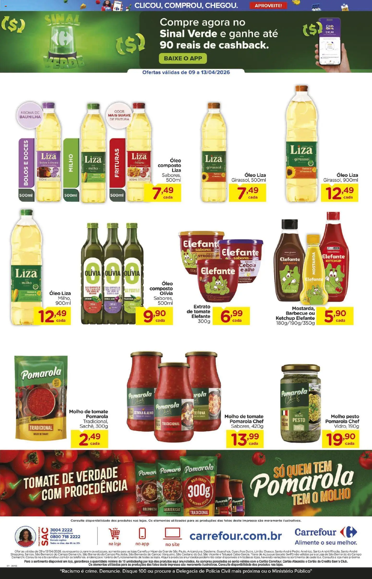 Carrefour Folheto - válido de 09.04.2026 | Página: 2 | Produtos: Cebola, Manjericão, Molho de tomate, Doces