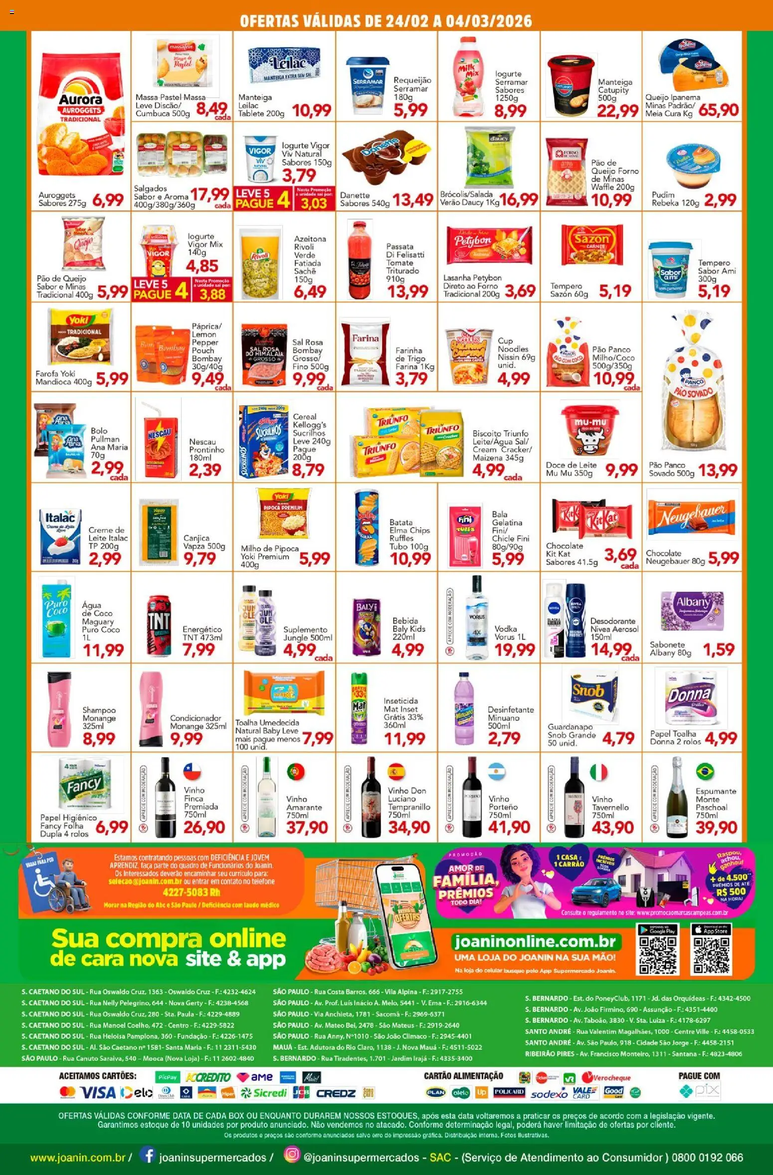 Supermercados Joanin Folheto - válido de 24.02.2026 | Página: 2 | Produtos: Cará, Vodka, Bebida, Pão de queijo