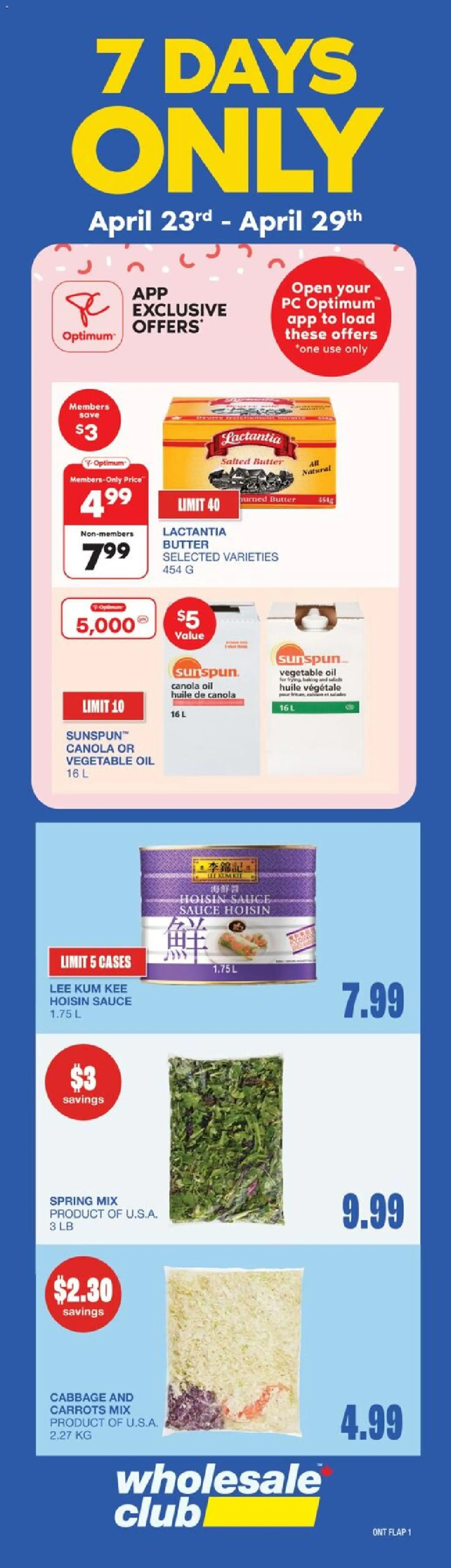 Wholesale Club flyer valid from 23.04.2026 | Page: 2 | Products: PC, Butter, Oil