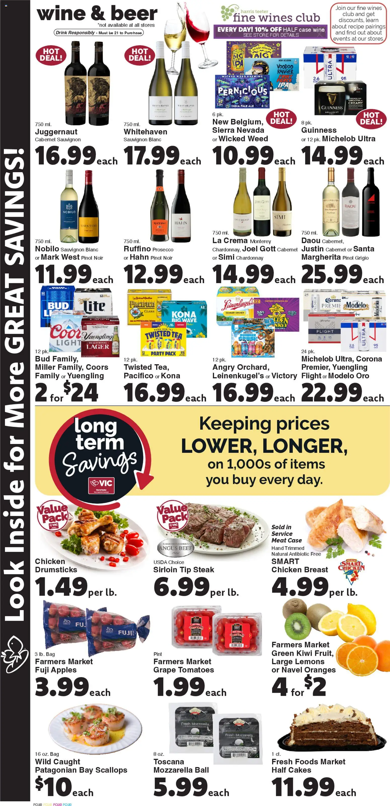Harris Teeter Weekly Ad - valid from 22.04.2026 | Page: 9 | Products: Wine, Tea, Kiwi, Case