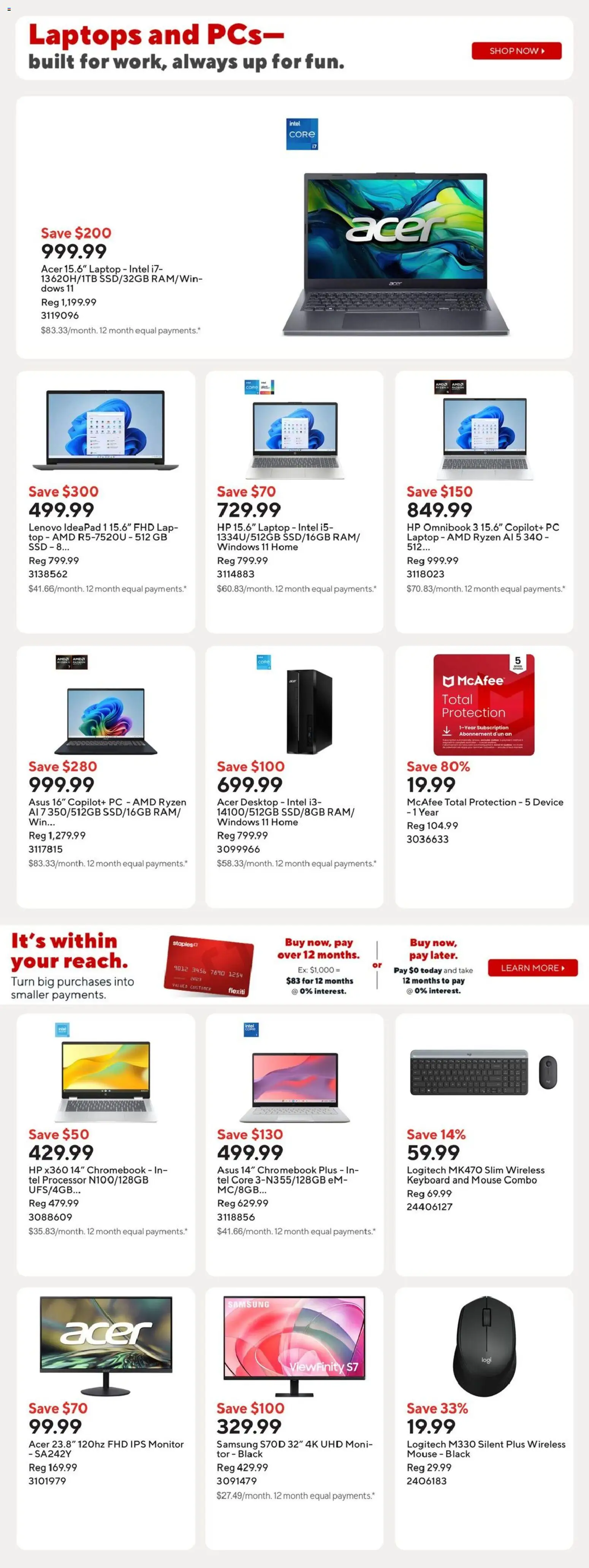 Staples flyer valid from 27.02.2026 | Page: 6 | Products: Monitor, PC, Mouse, Keyboard