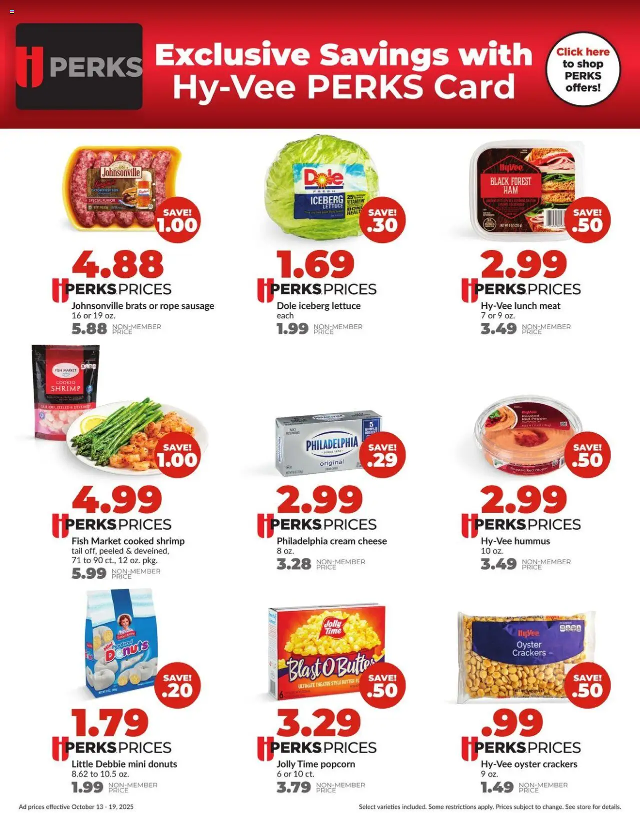 HyVee Weekly Ad - valid from 13.10.2025 | Page: 3 | Products: Fish, Cream, Pepper, Sausage