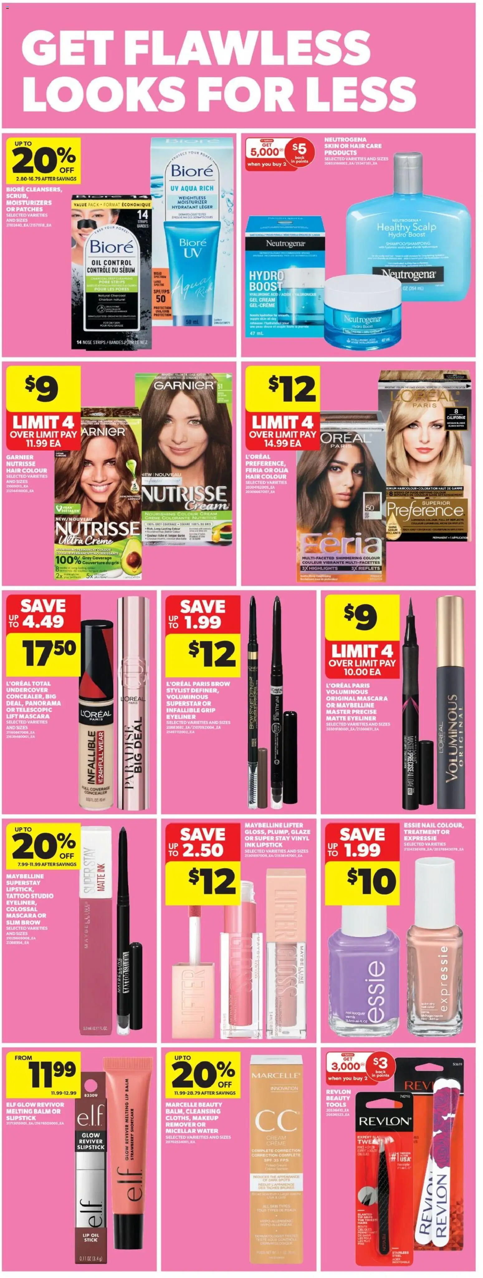 Real Canadian Superstore flyer valid from 05.03.2026 | Page: 23 | Products: Concealer, Mascara, Lipstick, Micellar water