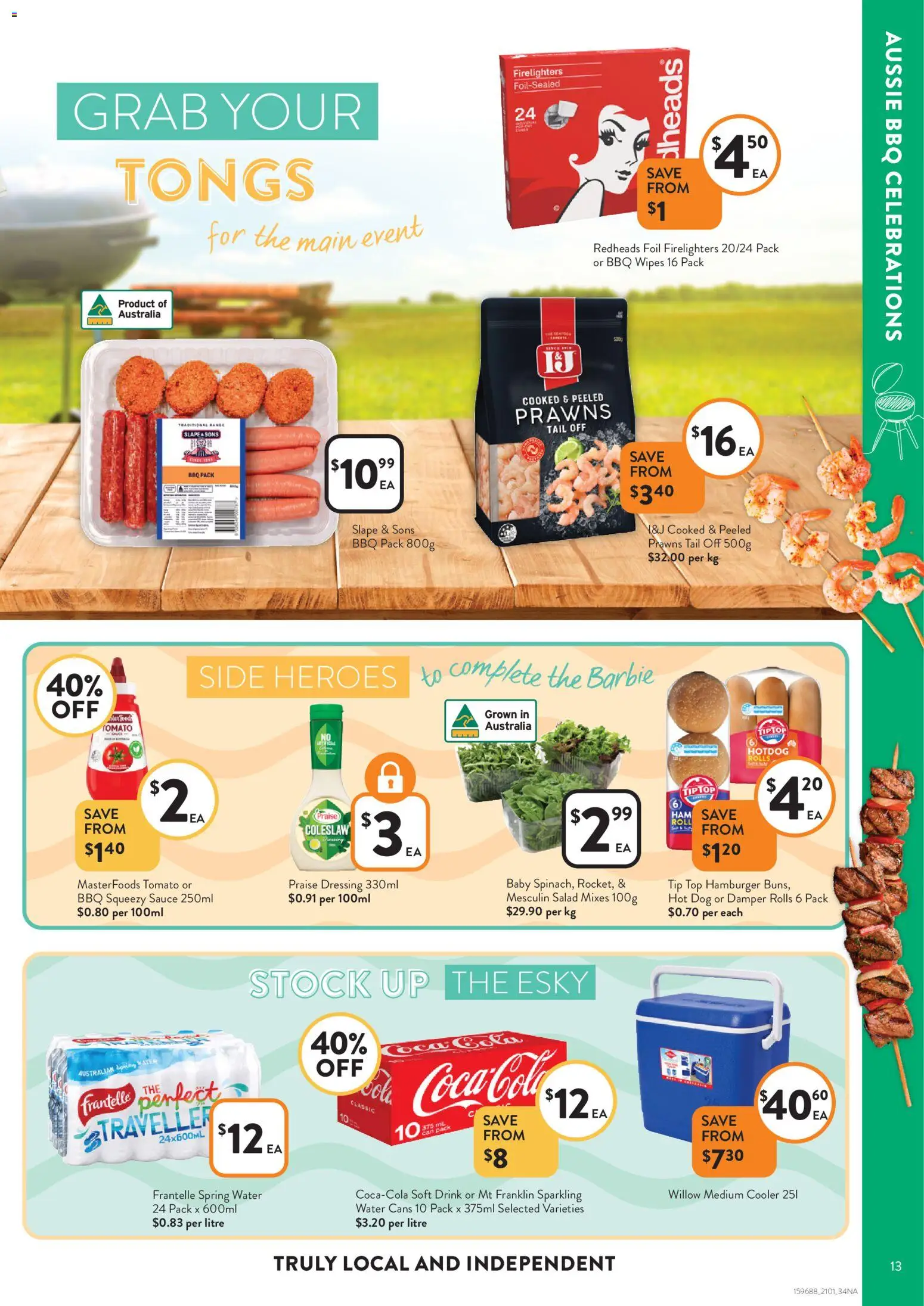 Foodworks catalogue - valid from 14.01.2026 | Page: 13 | Products: Prawns, Salad, Water, Sauce