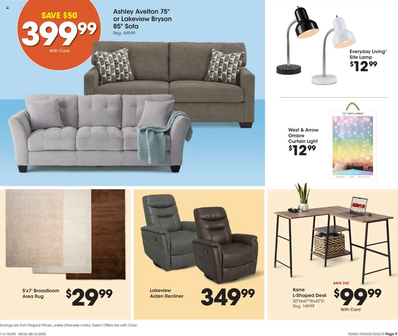 Fred Meyer - Home & Apparel - valid from 06.08.2025 | Page: 13 | Products: Lamp, Arrow, Recliner, Desk