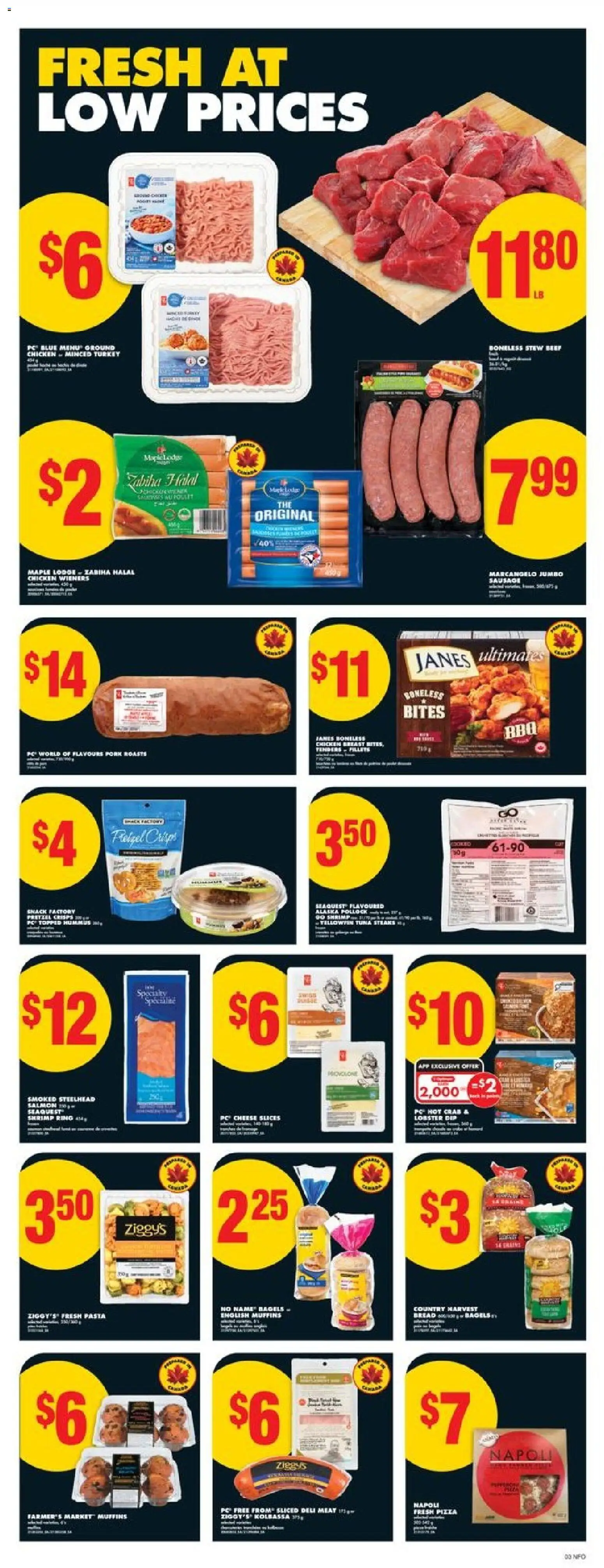 No Frills flyer valid from 30.10.2025 | Page: 3 | Products: PC, Turkey, Cheese, Pizza