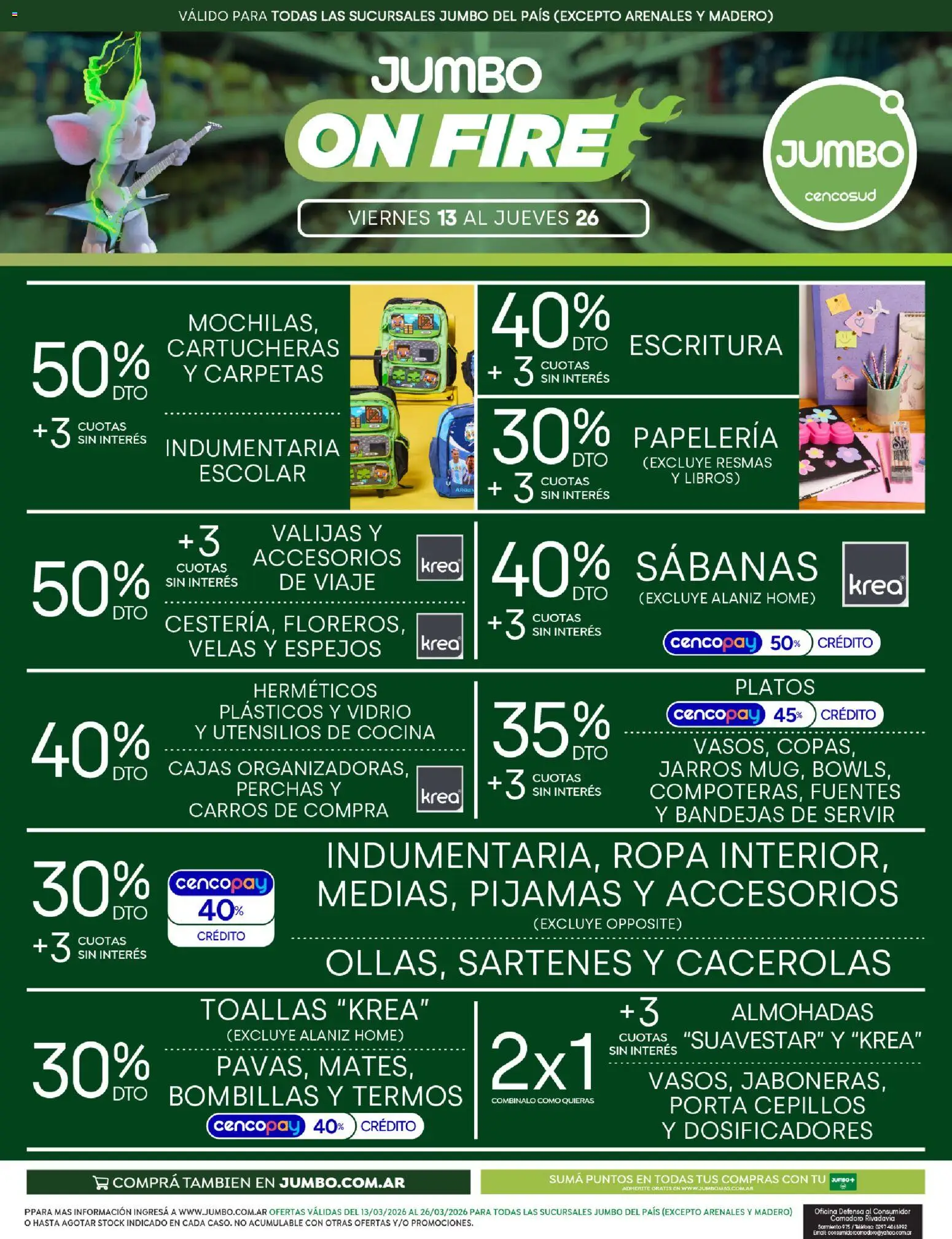 Jumbo - Ofertas ON FIRE │ válido desde el 13.10.2026 | Página: 2 | Productos: Cocina, Sabanas, Toallas, Ropa