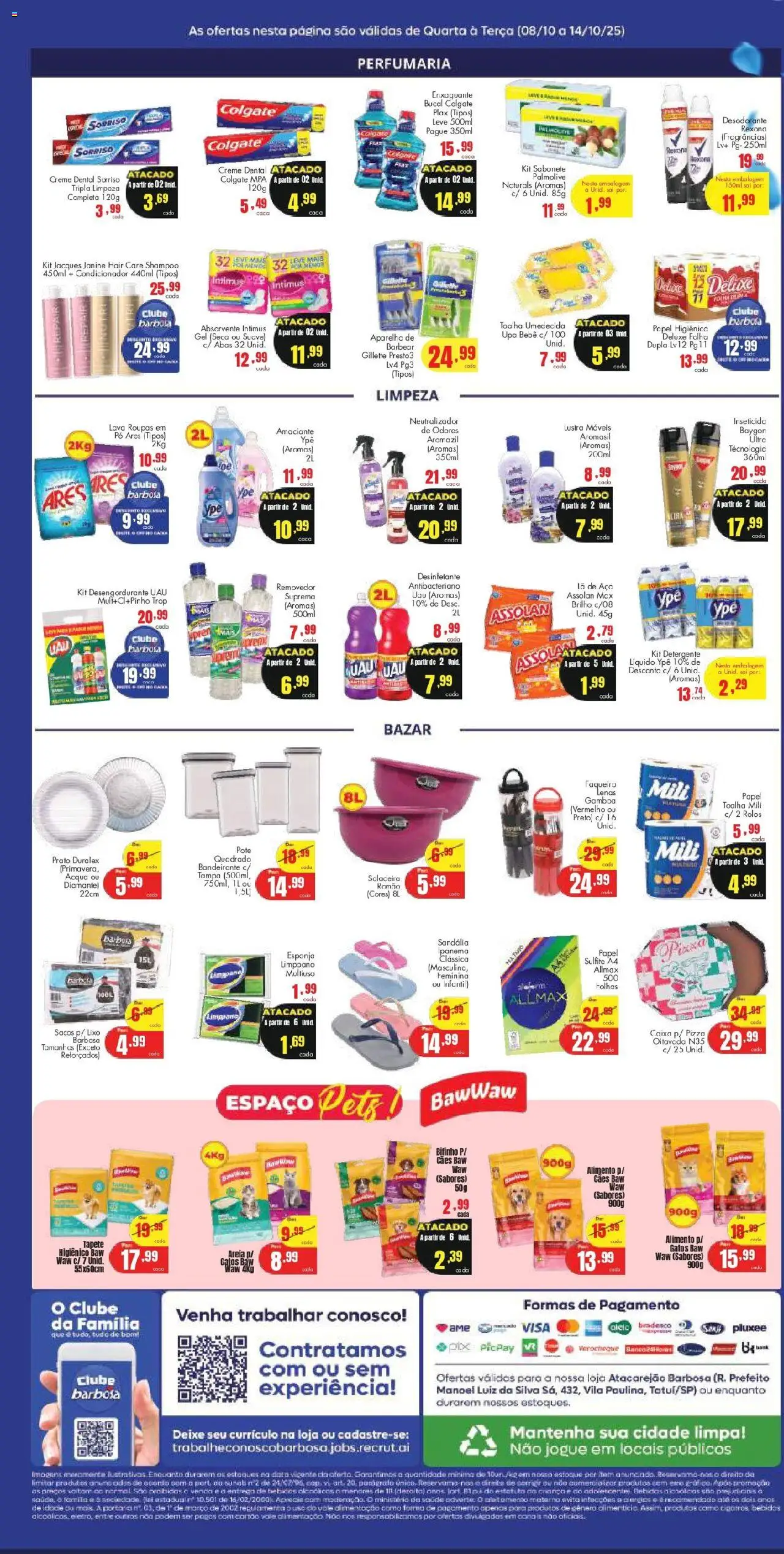 Barbosa Supermercados Folheto - válido de 08.10.2025 | Página: 4 | Produtos: Pó, Condicionador, Pizza, Creme dental