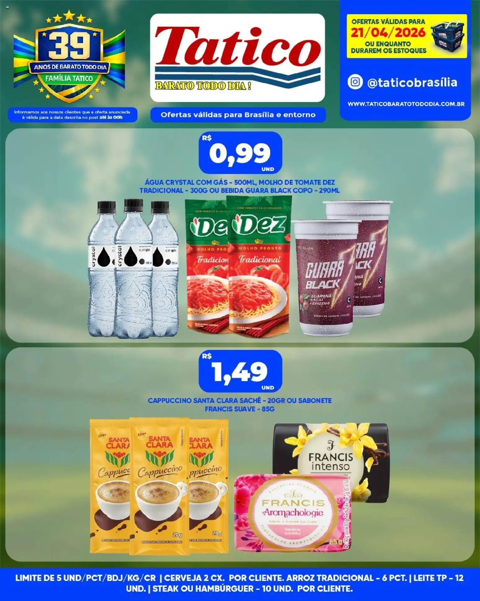 Tatico Folheto - válido de 22.04.2026 | Página: 21 | Produtos: Molho de tomate, Arroz, Sabonete, Bebida
