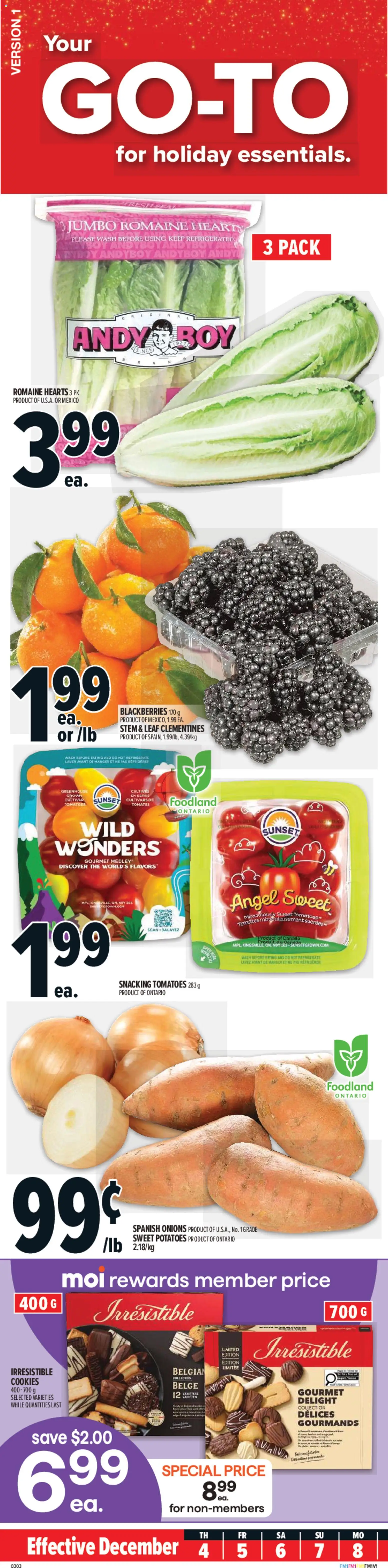 Metro flyer valid from 04.12.2025 | Page: 1 | Products: Cookies, Potatoes, Tomatoes