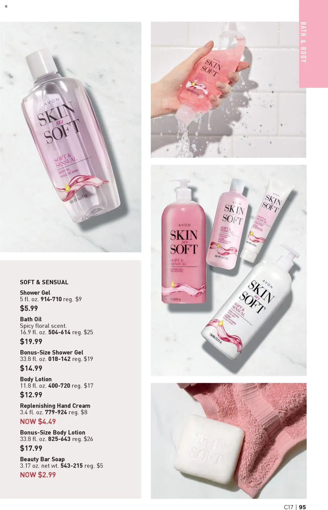 Avon Brochure - valid from 13.08.2025 | Page: 95 | Products: Bath, Shower, Hand cream, Soap