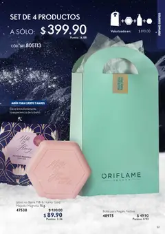 Vista previa de Oriflame campaña 12 2025, nuevo folleto de la tienda, válido en México a partir del 06.12.2025 | Página: 53 | Productos: Bolsa, Barra, Jabón