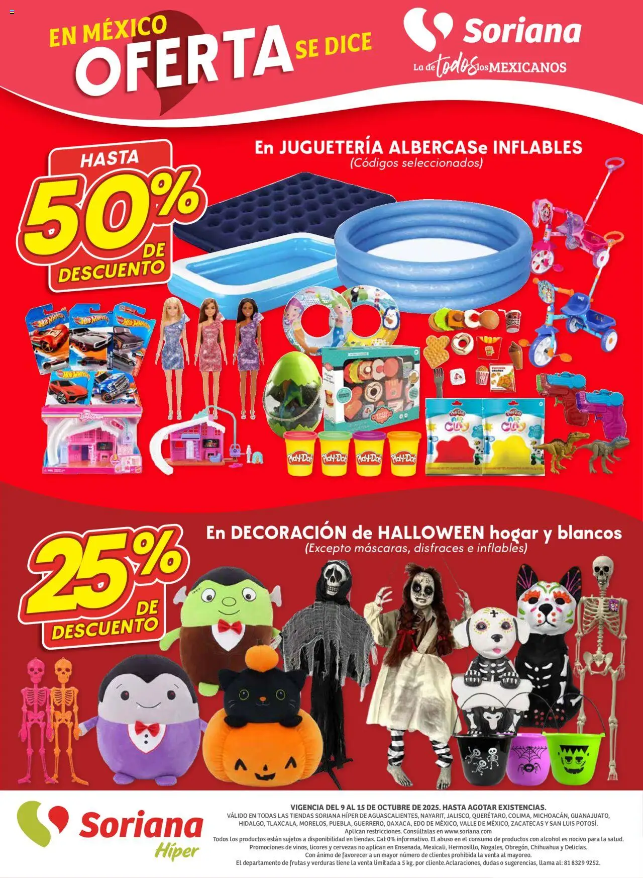 Nuevas ofertas de Soriana válidas en toda la República Mexicana desde el 09.10.2025. ¡Encuentra las mejores ofertas en Soriana - Fin de Semana Híper: Ags, Nay, Jal, Qro, Col, Mich, Gto, Hgo, Tlax, Mor, Pue, Gro, Oax, Edo. de Mex, Valle de México, Za! | Página: 12