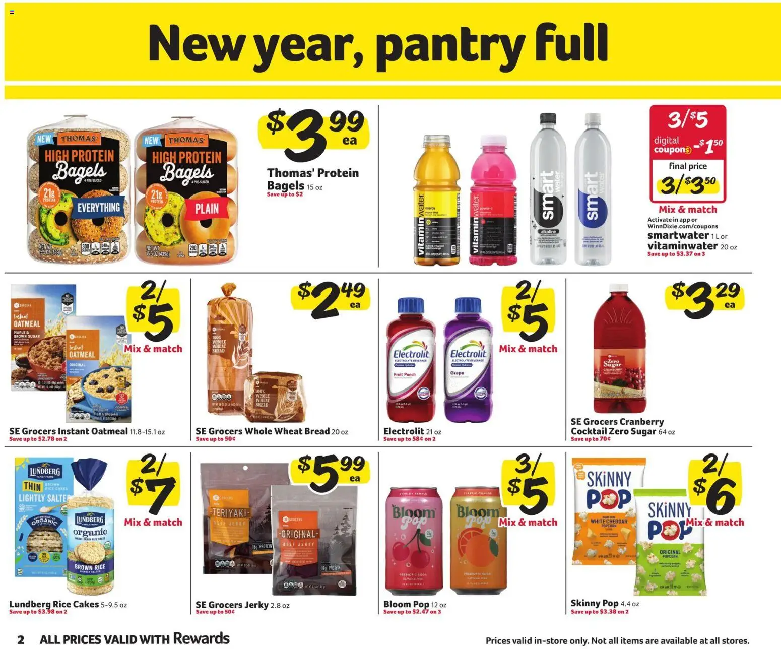Winn Dixie In-Store Flyer - valid from 31.12.2025 | Page: 2 | Products: Bread, Rice, Beef, Water