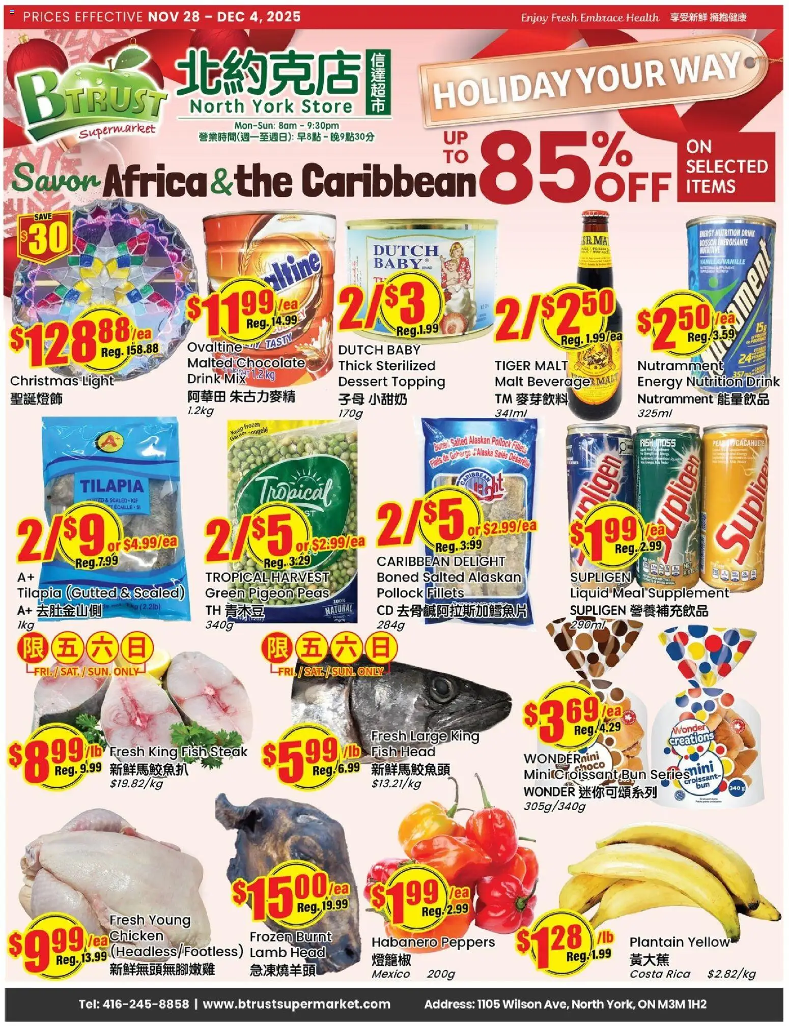 Btrust Supermarket flyer valid from 28.11.2025 | Page: 1 | Products: Fish, Chocolate