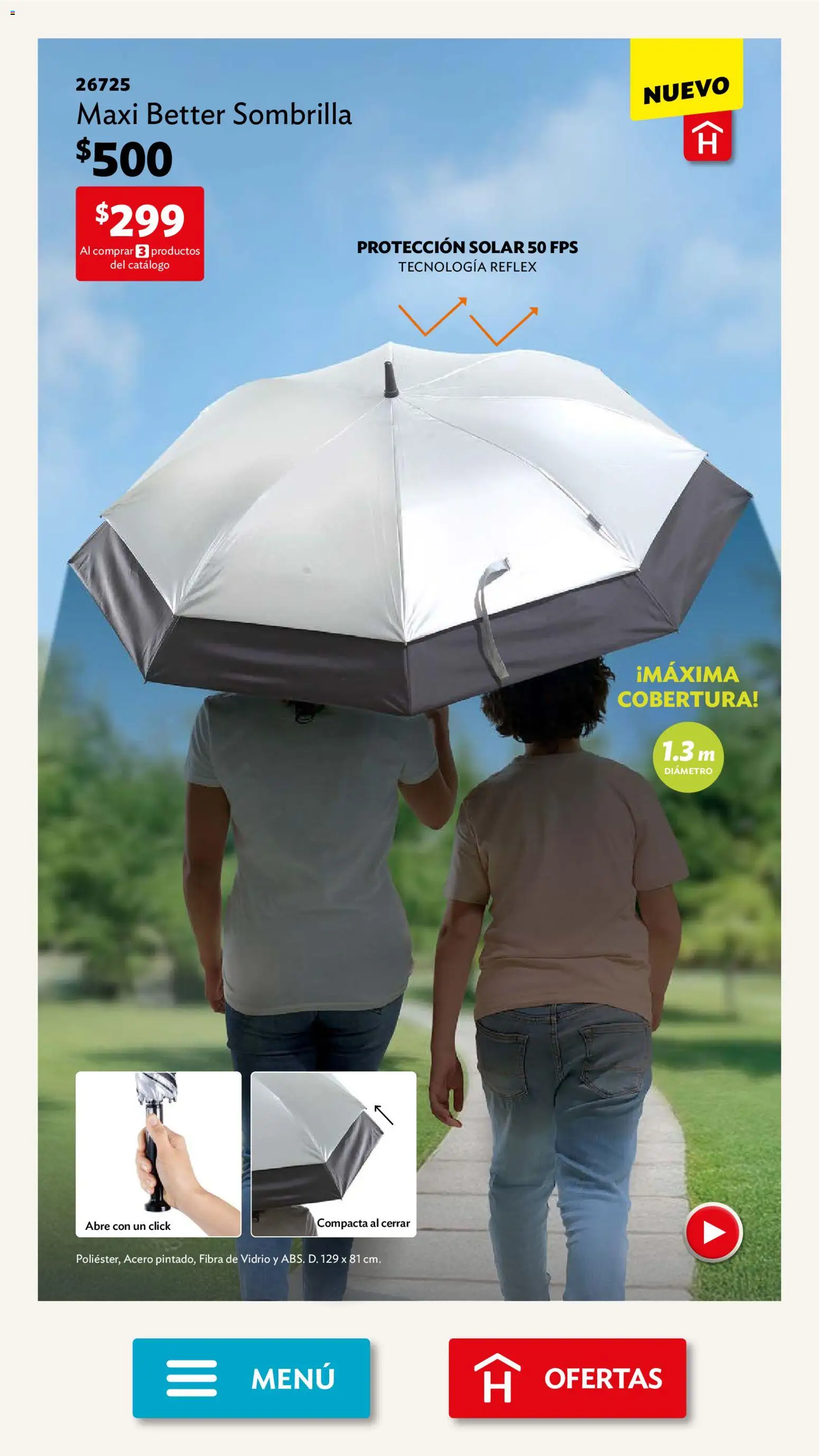 Nuevas ofertas de Betterware válidas en toda la República Mexicana desde el 02.03.2026. ¡Encuentra las mejores ofertas en Betterware campaña 3 2026! | Página: 3 | Productos: Sombrilla