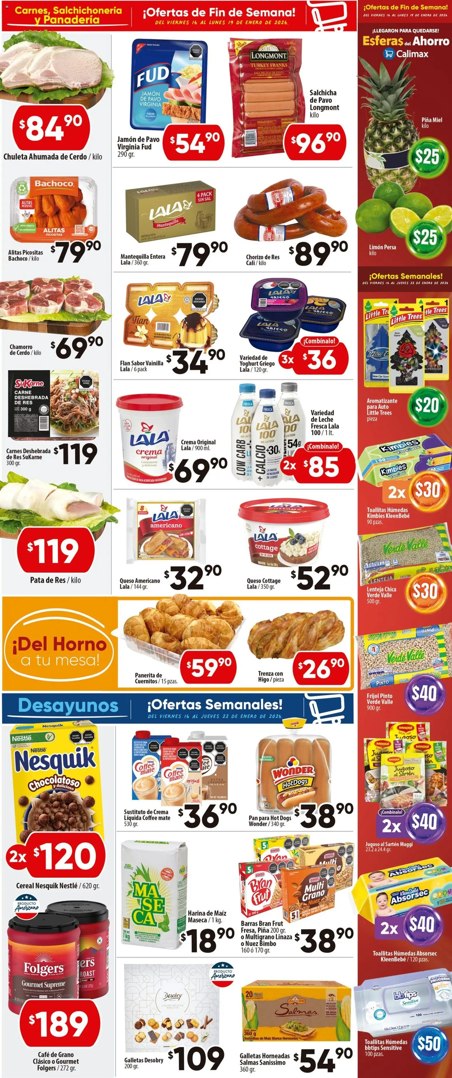 Nuevas ofertas de Calimax válidas en toda la República Mexicana desde el 16.01.2026. ¡Encuentra las mejores ofertas en Calimax folleto! | Página: 2 | Productos: Sal, Horno, Piña, Panadería