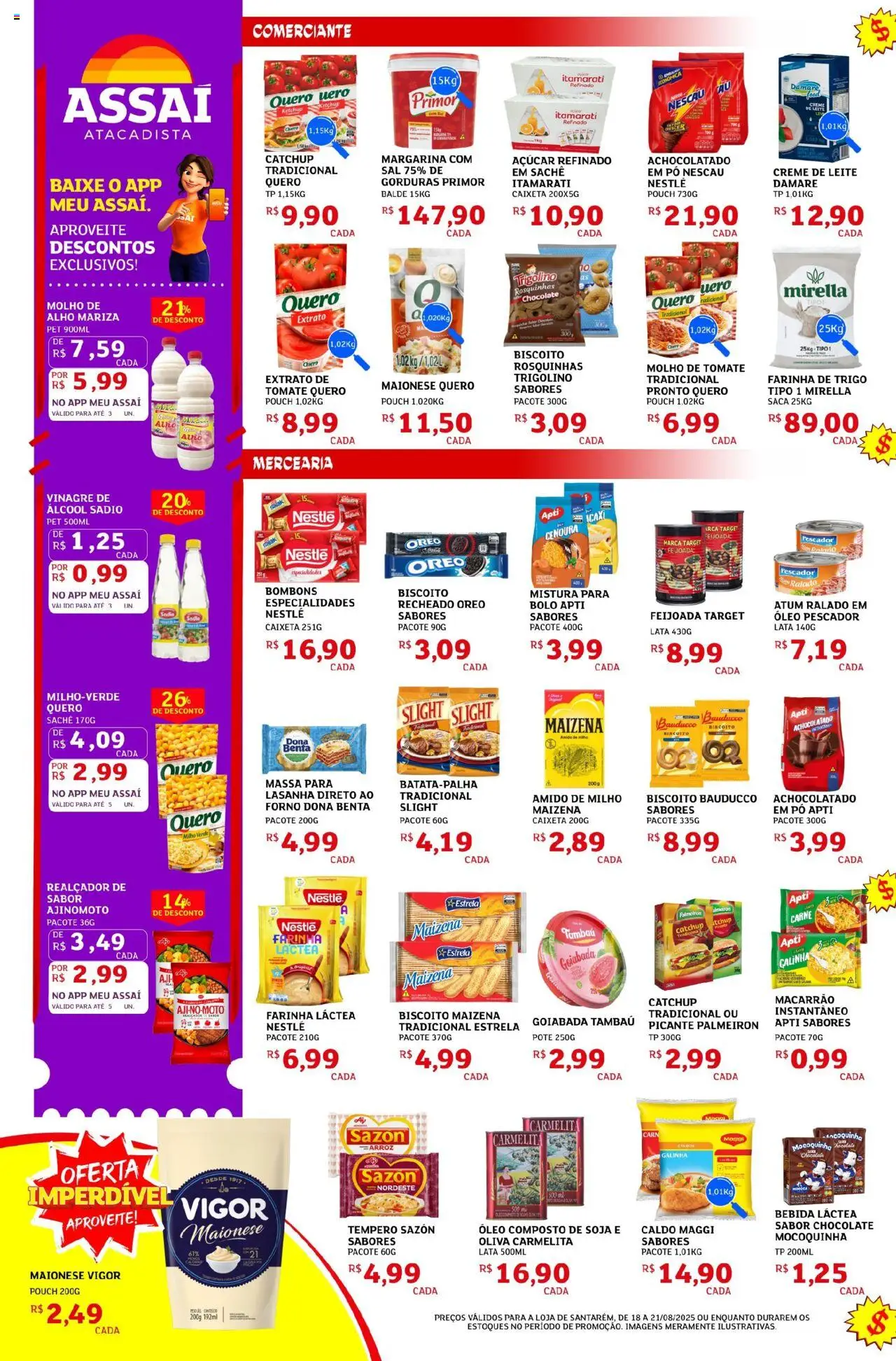 Assaí Atacadista Folheto - válido de 18.08.2025 | Página: 2 | Produtos: Alho, Sal, Maionese, Balde