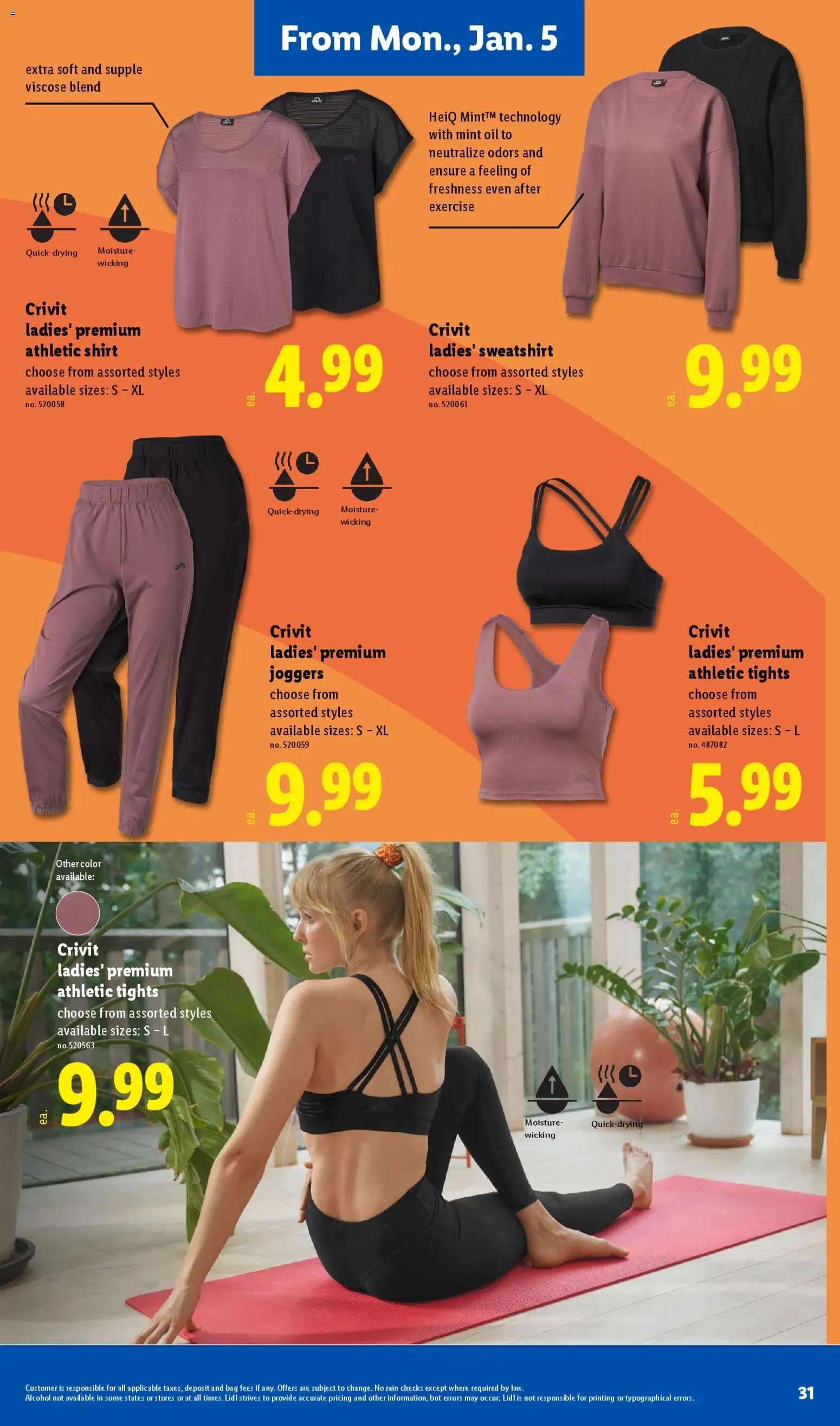 Lidl Weekly Ad - valid from 02.01.2026 | Page: 31 | Products: Oil, Shirt, Tights, Bag