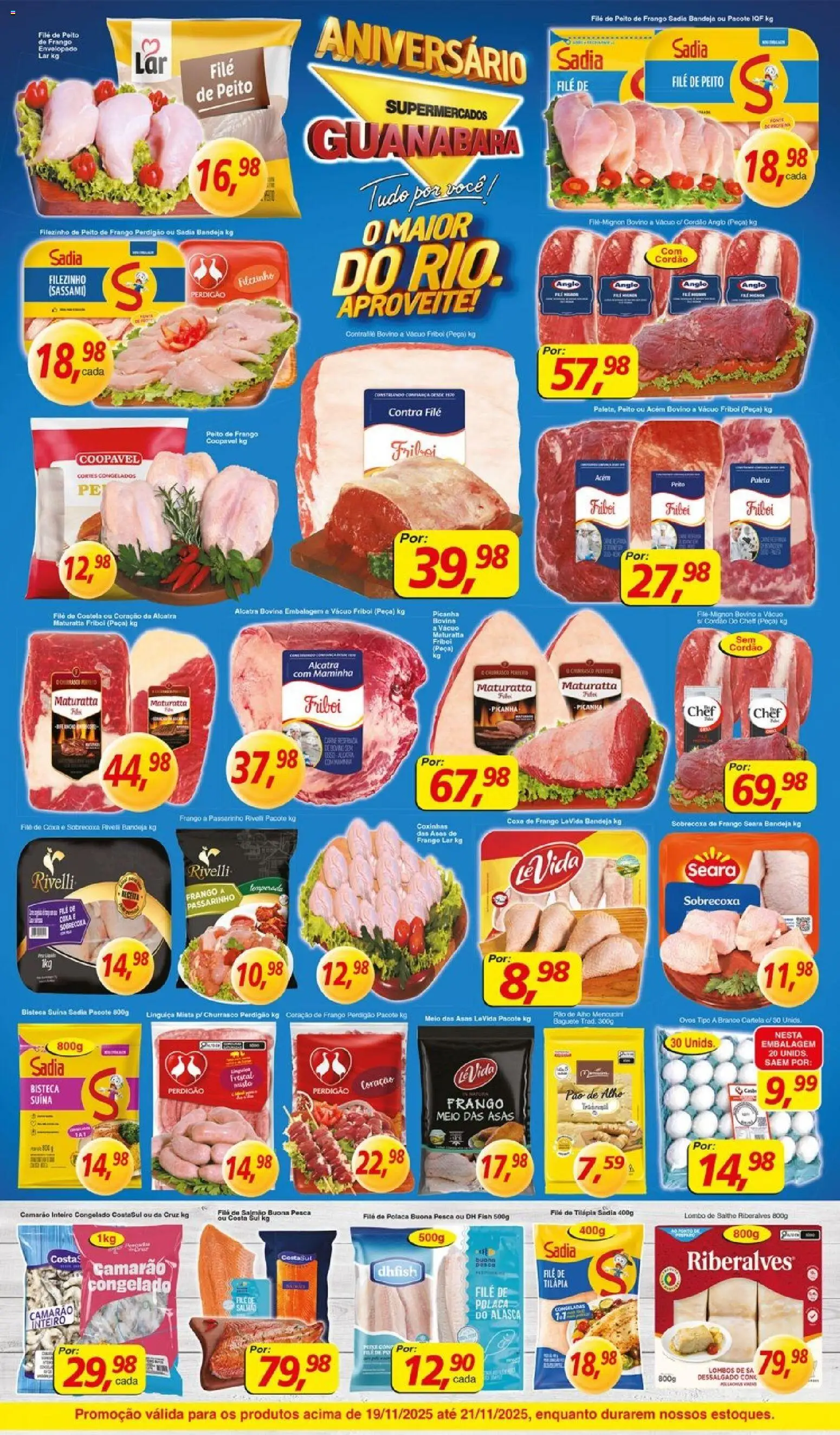 Supermercados Guanabara Folheto - válido de 19.11.2025 | Página: 5 | Produtos: Maminha, Ovos, Pão, Bandeja