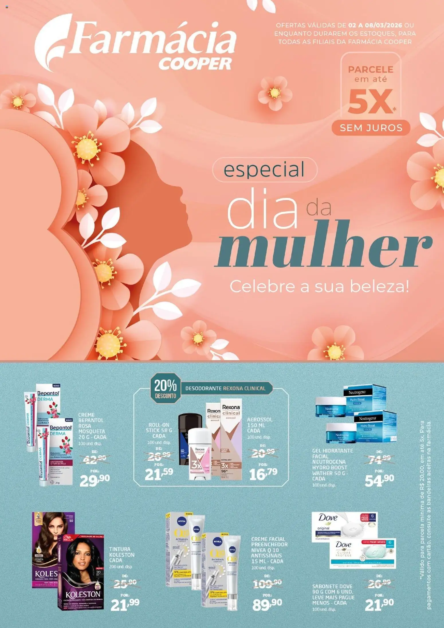 Cooper Folheto - válido de 02.03.2026 | Página: 1 | Produtos: Desodorante, Creme, Rexona, Dove