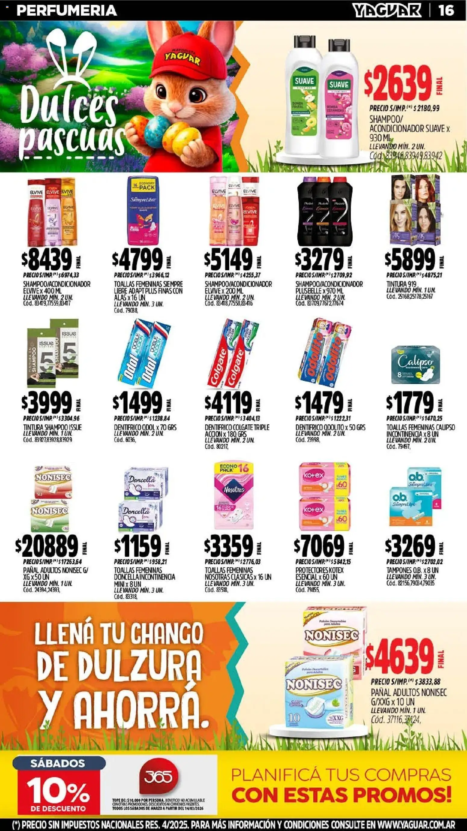Yaguar - Oferta Semanal Jujuy │ válido desde el 23.03.2026 | Página: 16 | Productos: Tampones, Shampoo, Tintura, Acondicionador