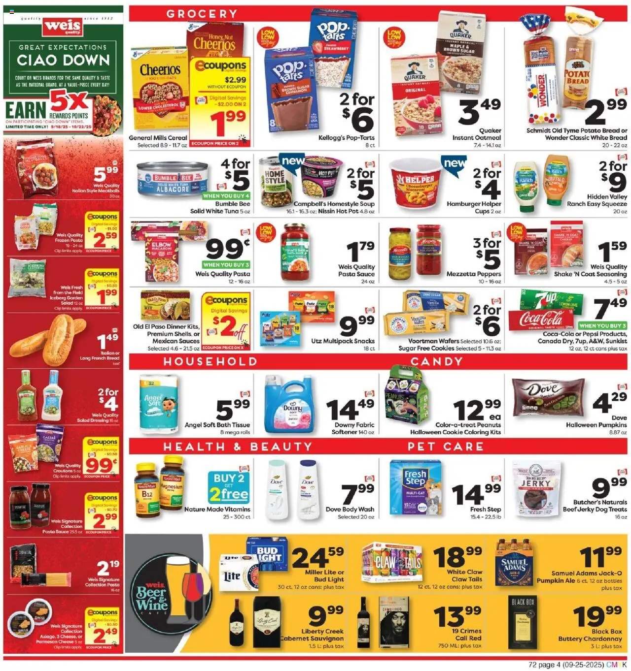 Weis Weekly Circular - WV - valid from 25.09.2025 | Page: 4 | Products: Clip, Dog Treats, Coat, Lime
