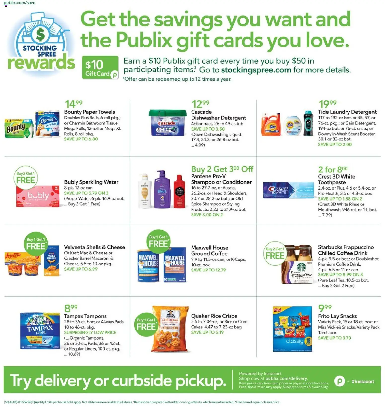 Publix Weekly Ad - valid from 28.01.2026 | Page: 16 | Products: Corn, Shampoo, Cheese, Tampons