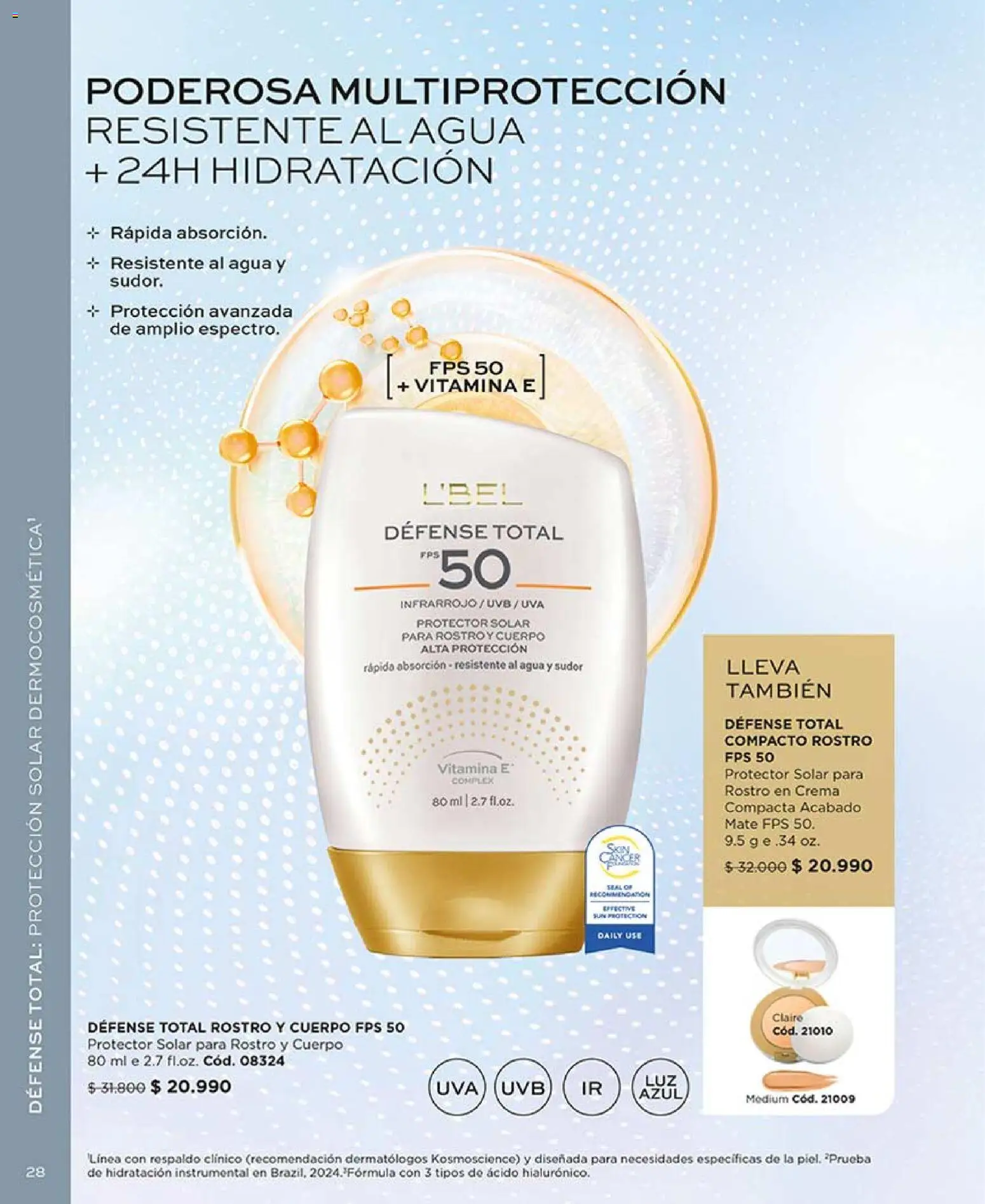 Catálogo L'Bel Campaña 5 │ válido desde el 01.03.2026 | Página: 28 | Productos: Agua, Uva, Protector solar, Crema