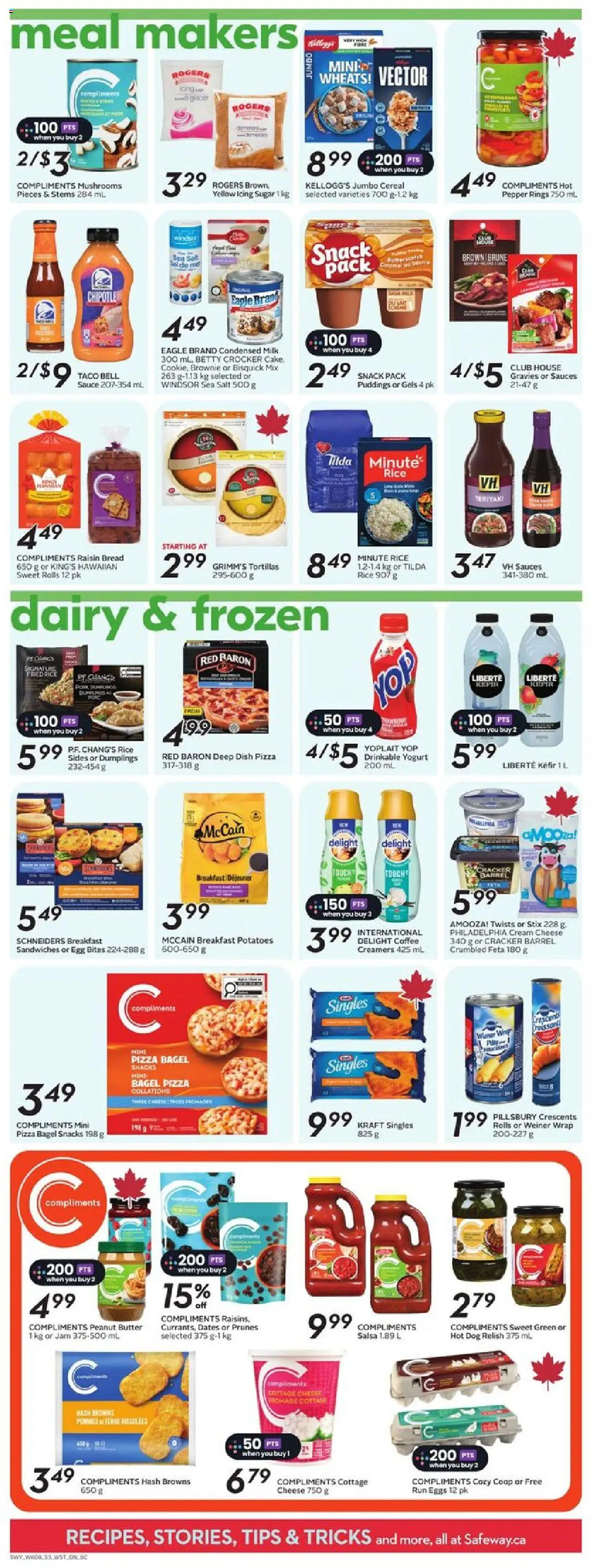 Safeway flyer valid from 19.06.2025 | Page: 12 | Products: Rice, Milk, Butter, Bread