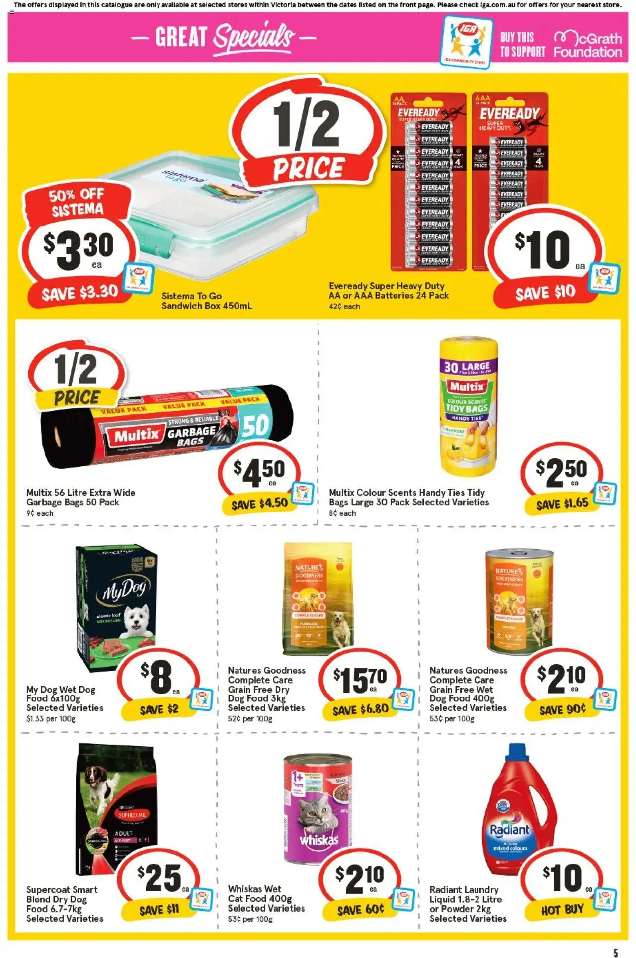IGA catalogue - valid from 24.09.2025 | Page: 9 | Products: Powder, Batteries, Foundation, Laundry