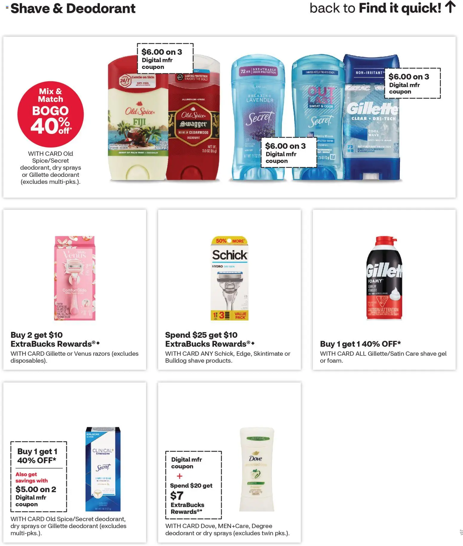 CVS Pharmacy Weekly Ad - WA - valid from 29.03.2026 | Page: 14 | Products: Shower, Deodorant, Antiperspirant, Shave Gel