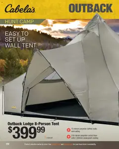 Preview of Cabela's weekly ads valid from 11.08.2025 | Page: 172 | Products: Tent