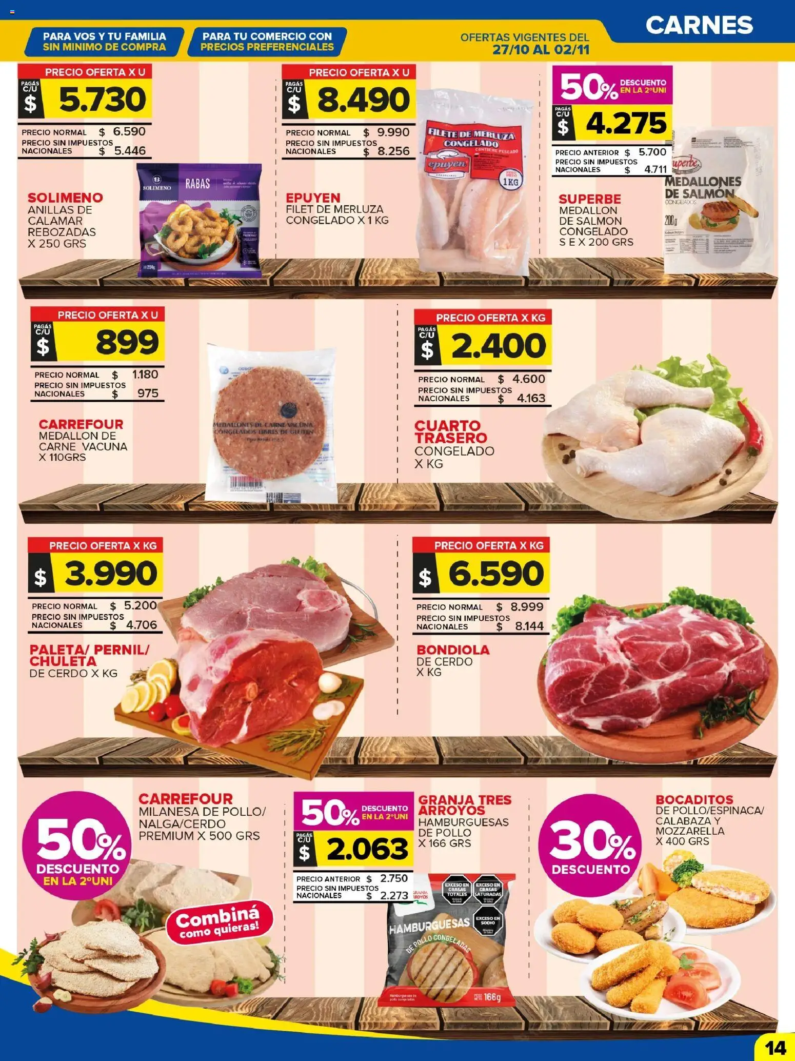 Carrefour Maxi catálogo │ válido desde el 27.10.2025 | Página: 14 | Productos: Pollo, Milanesa, Pescado, Cerdo