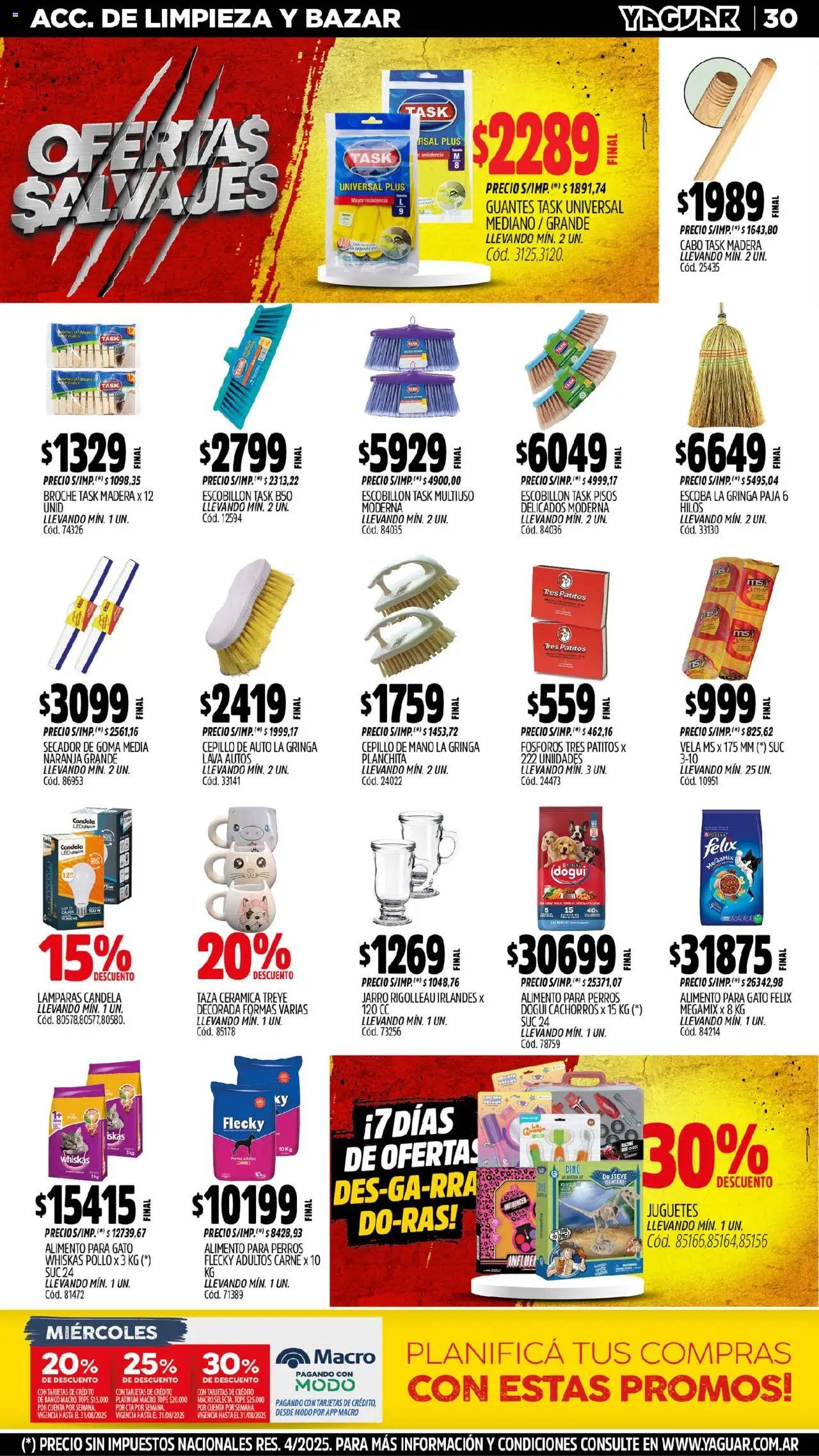 Yaguar - Misiones │ válido desde el 11.08.2025 | Página: 32 | Productos: Banco, Pollo, Escobillon, Escoba
